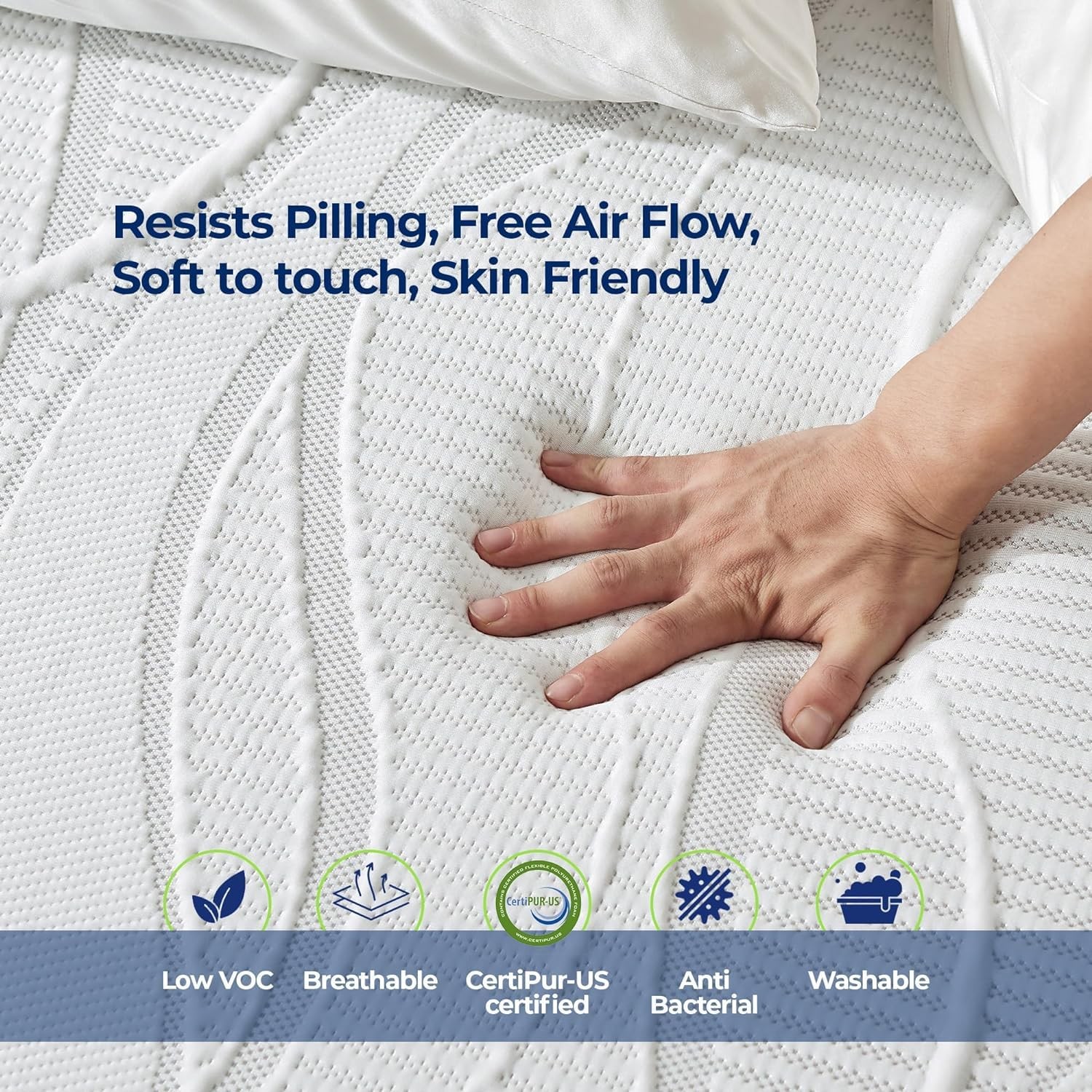 HOME 8″ Queen Memory Foam Mattress, Breathable Bed Mattress, Cooling-Memory F…