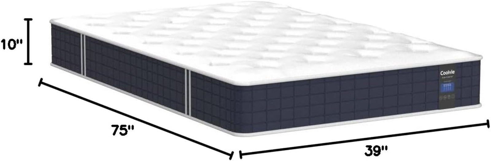 Coolvie Twin Mattress, 10 Inch Twin Size Hybrid Mattress, Individual Pocket Spri