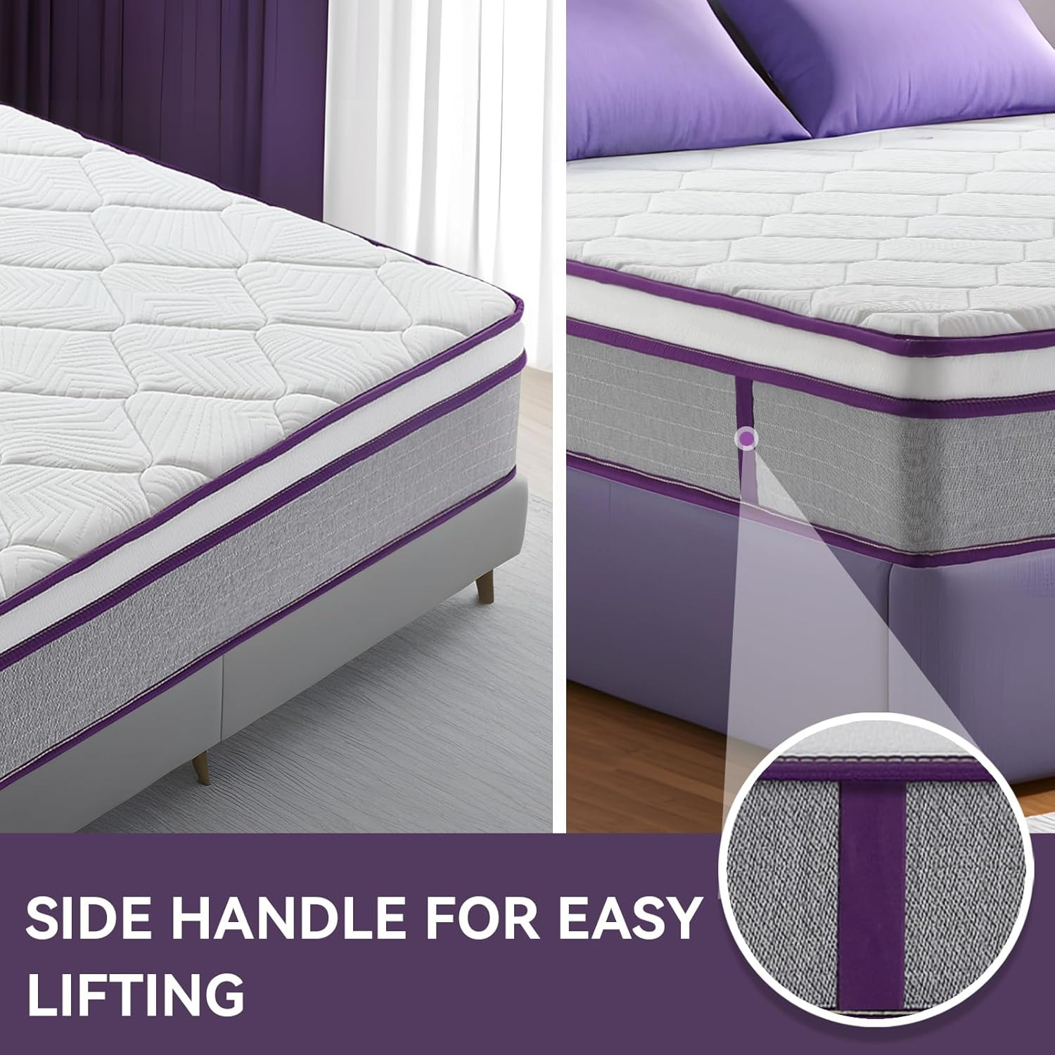 Queen Mattress, 12 Inch Hybrid Mattress with Gel Memory Foam and Pocket Spring,