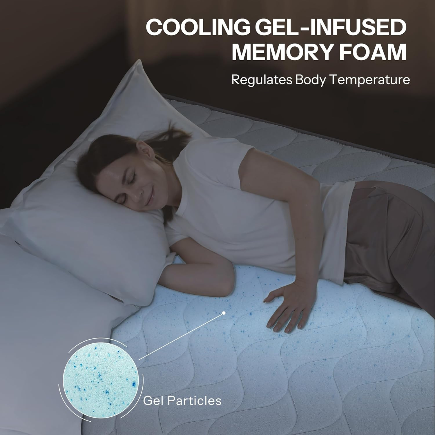 12″ Hybrid Queen Mattress – Cooling Gel, Pocket Coils, USA Made, CertiPUR-US