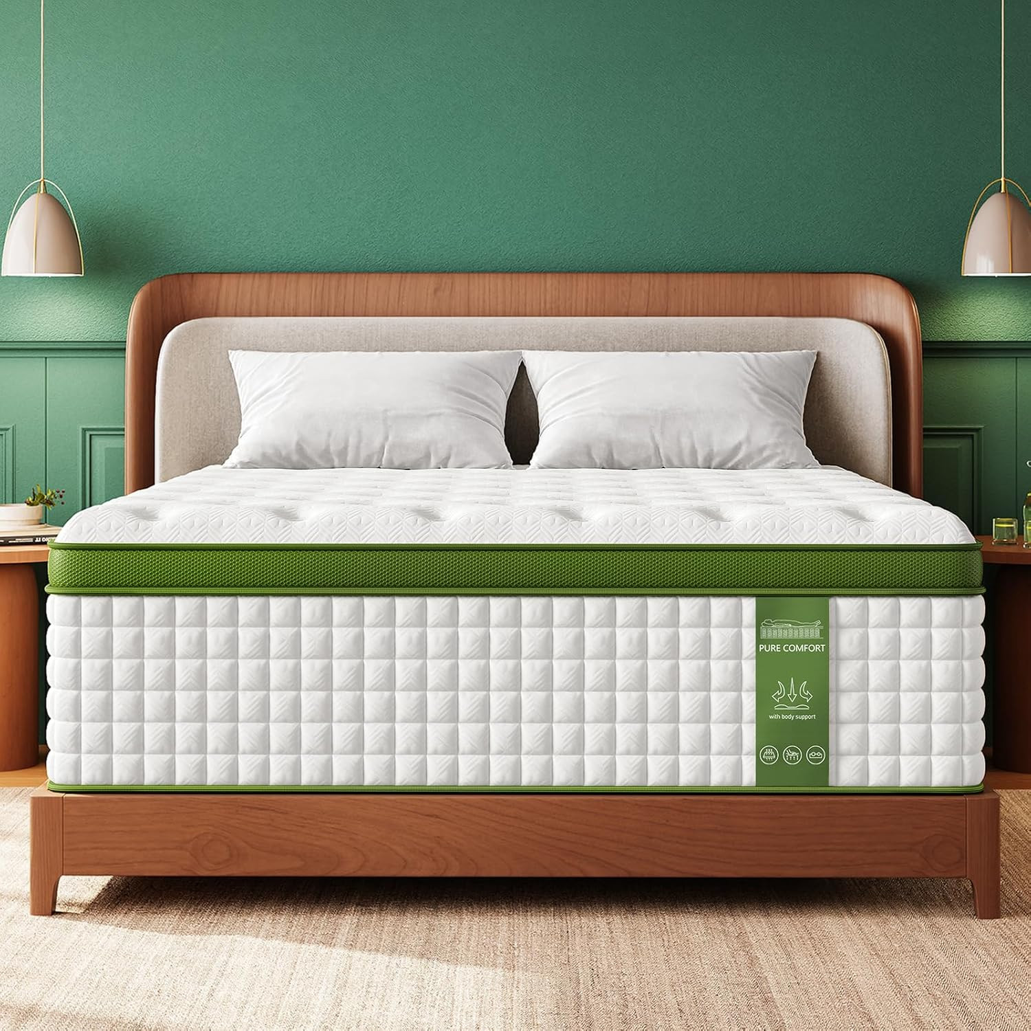 Bedstory Medium Firm Queen Mattress, 14 Inch Hotel Collection Hybrid Mattresses