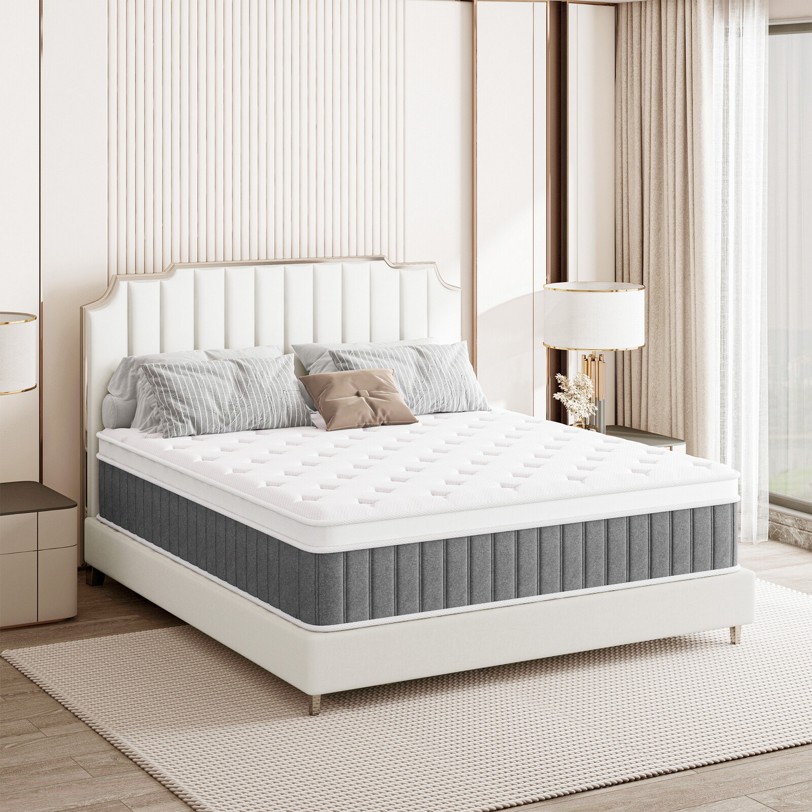 10″ 12″ 14″ Hybrid Spring Gel Memory Queen Mattress Twin Full King Size In A Box
