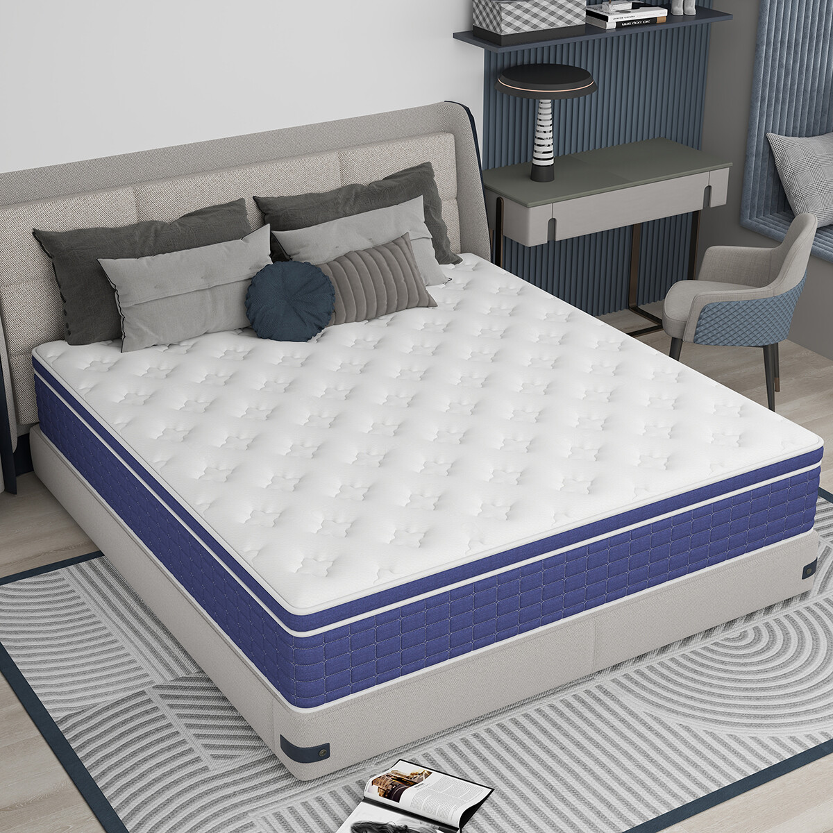 12/14 Inch Gel Memory Foam Mattress Twin Full Queen King Size Hybrid Spring Bed