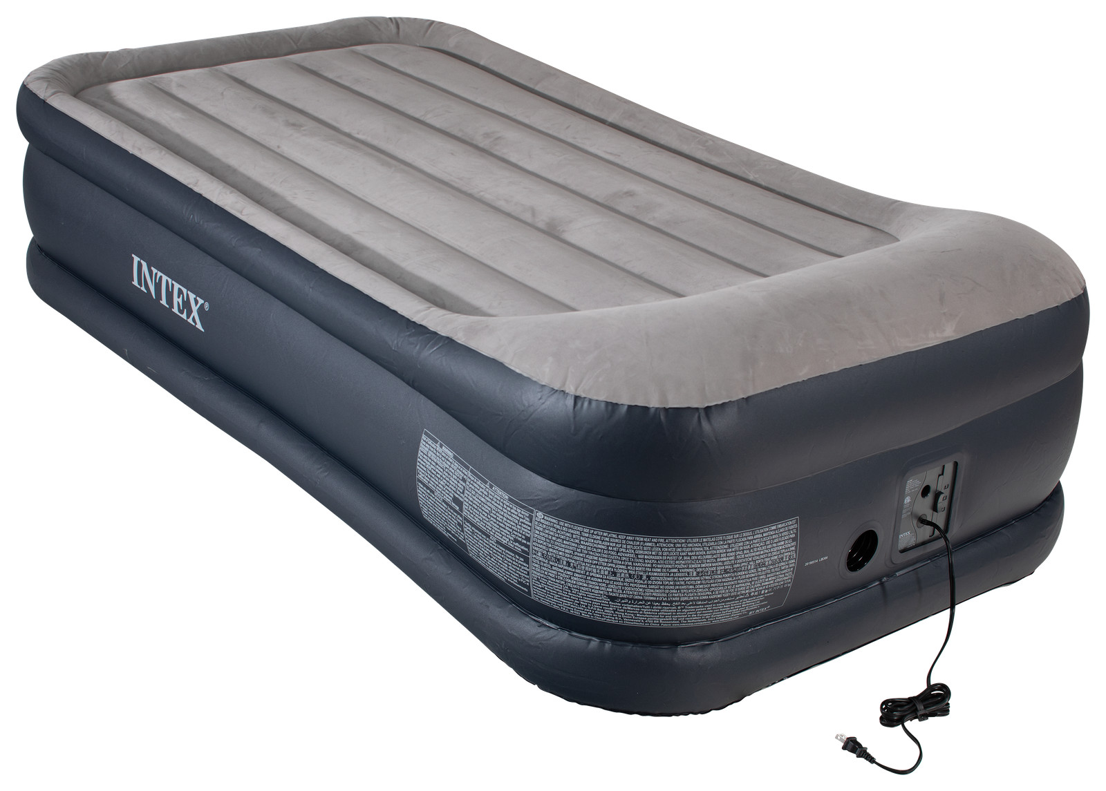 Intex 64131ED Dura Beam Deluxe Pillow Raised Airbed Mattress with Built In Pump,