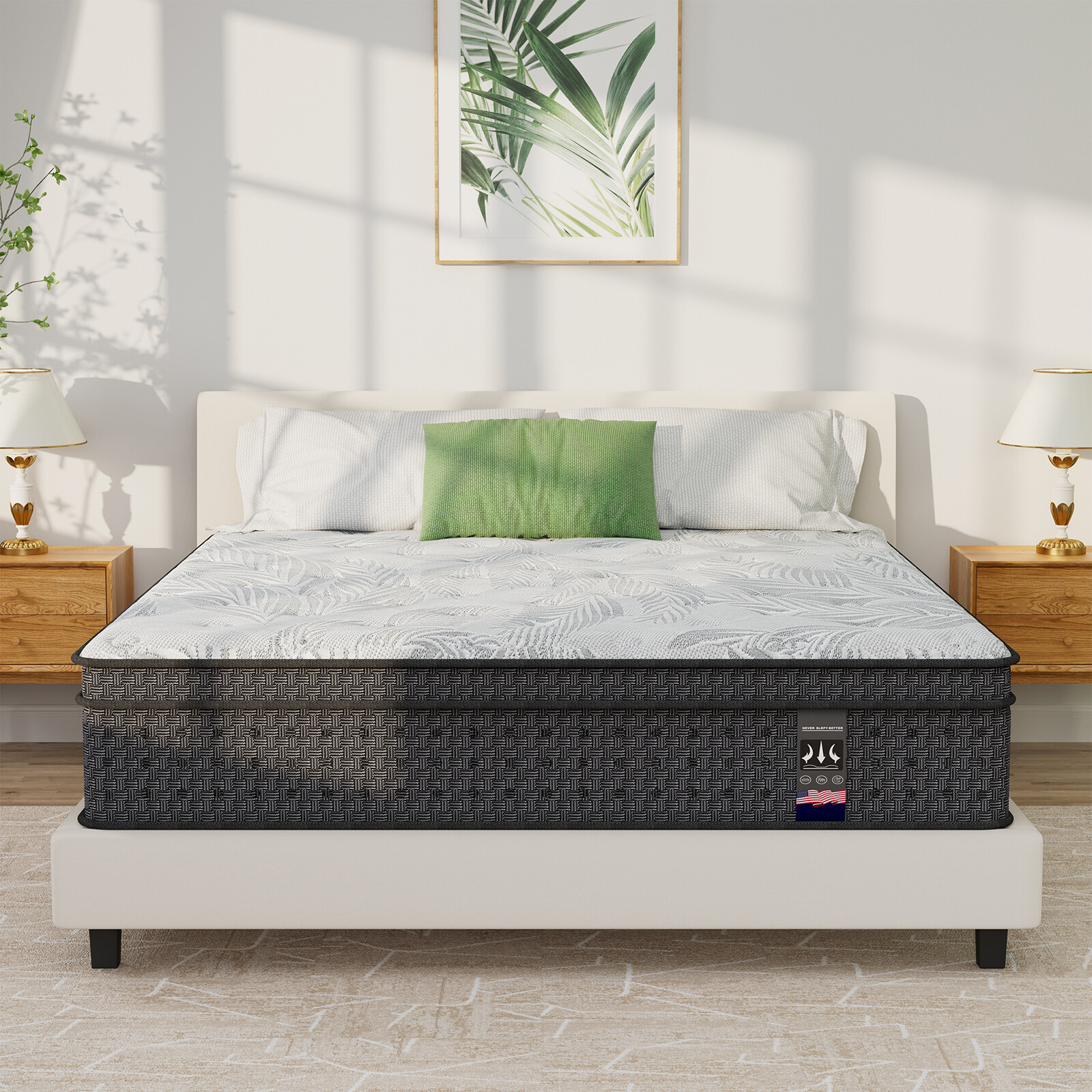 14″ Full Mattress Memory Foam Pocket Coils Hybrid Mattress CertiPUR-US Certified