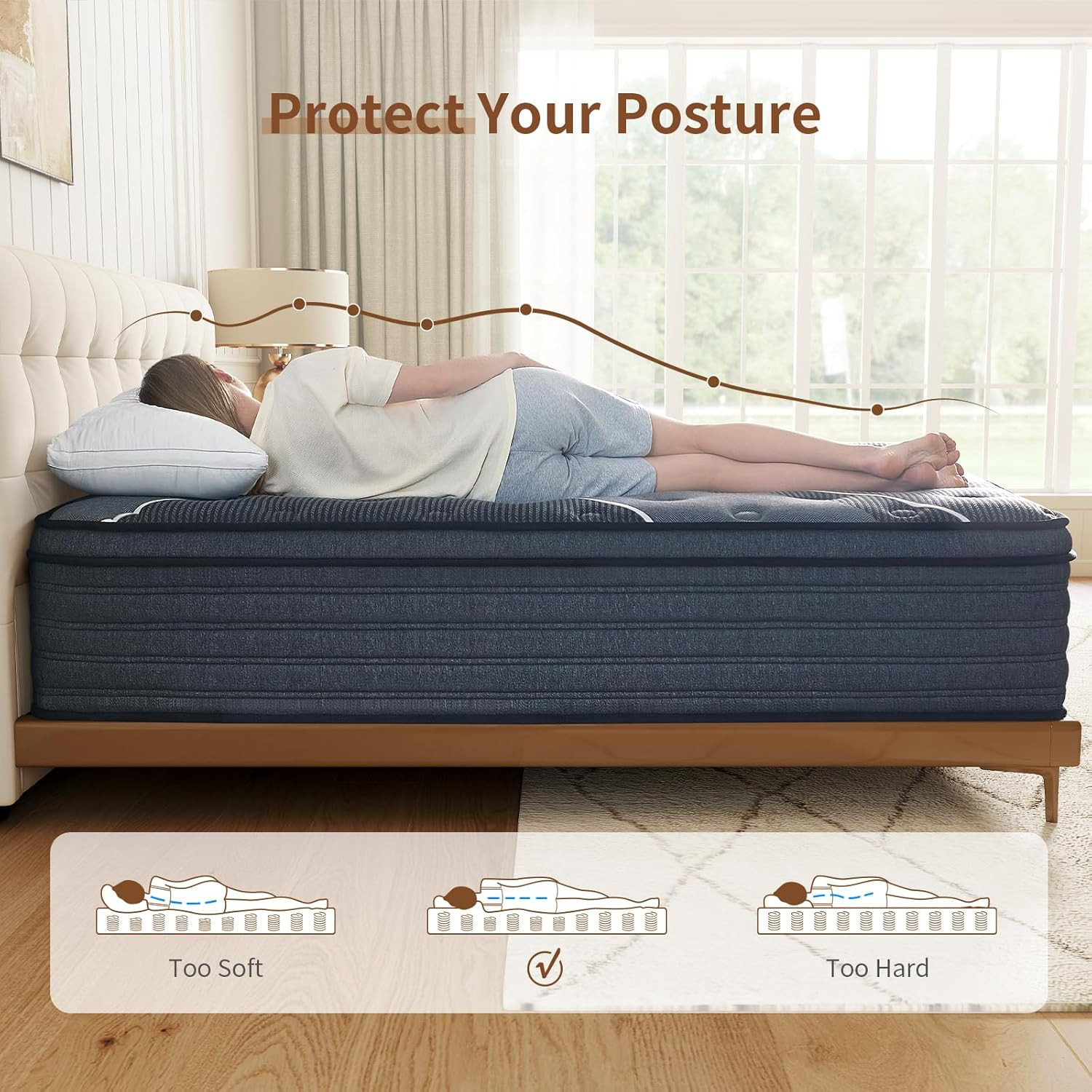 12 Inch Full Size Hybrid Mattress in a Box, Memory Foam Mattress with Pocket Spr