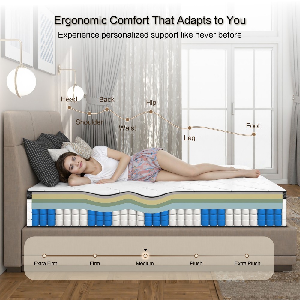 Queen Mattress, 10 Inch Queen Hybrid Mattress in a Box, Individually Wrapped