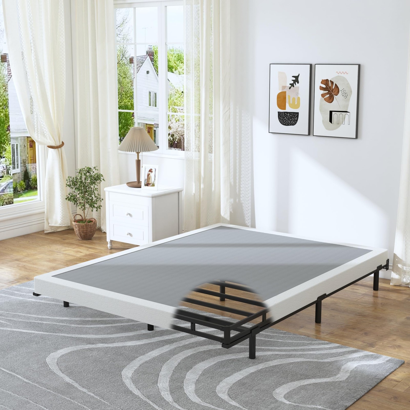 HOBINCHE 3 Inch Queen Size Box Spring, Low Profile Spring Queen, 3