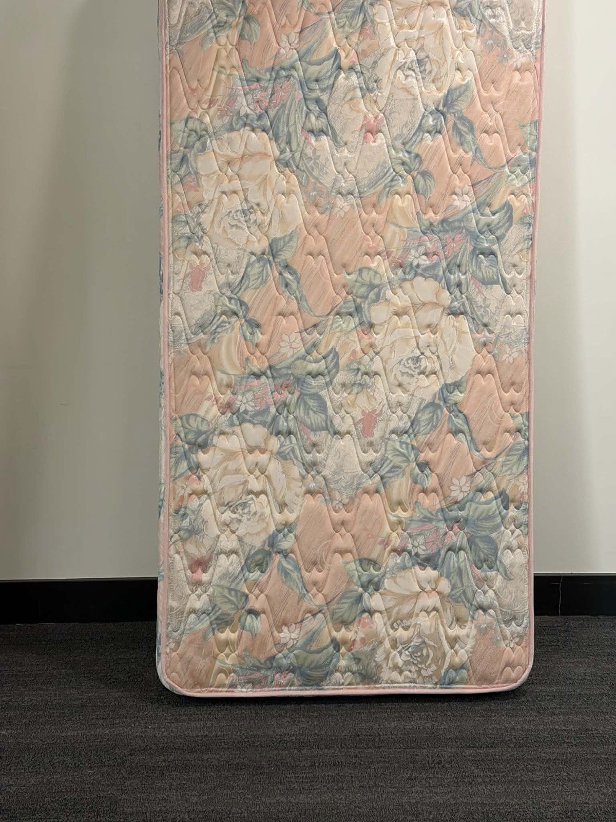 Floral Pattern Rectangle Mattress Pink Blue White for Adult Bedroom