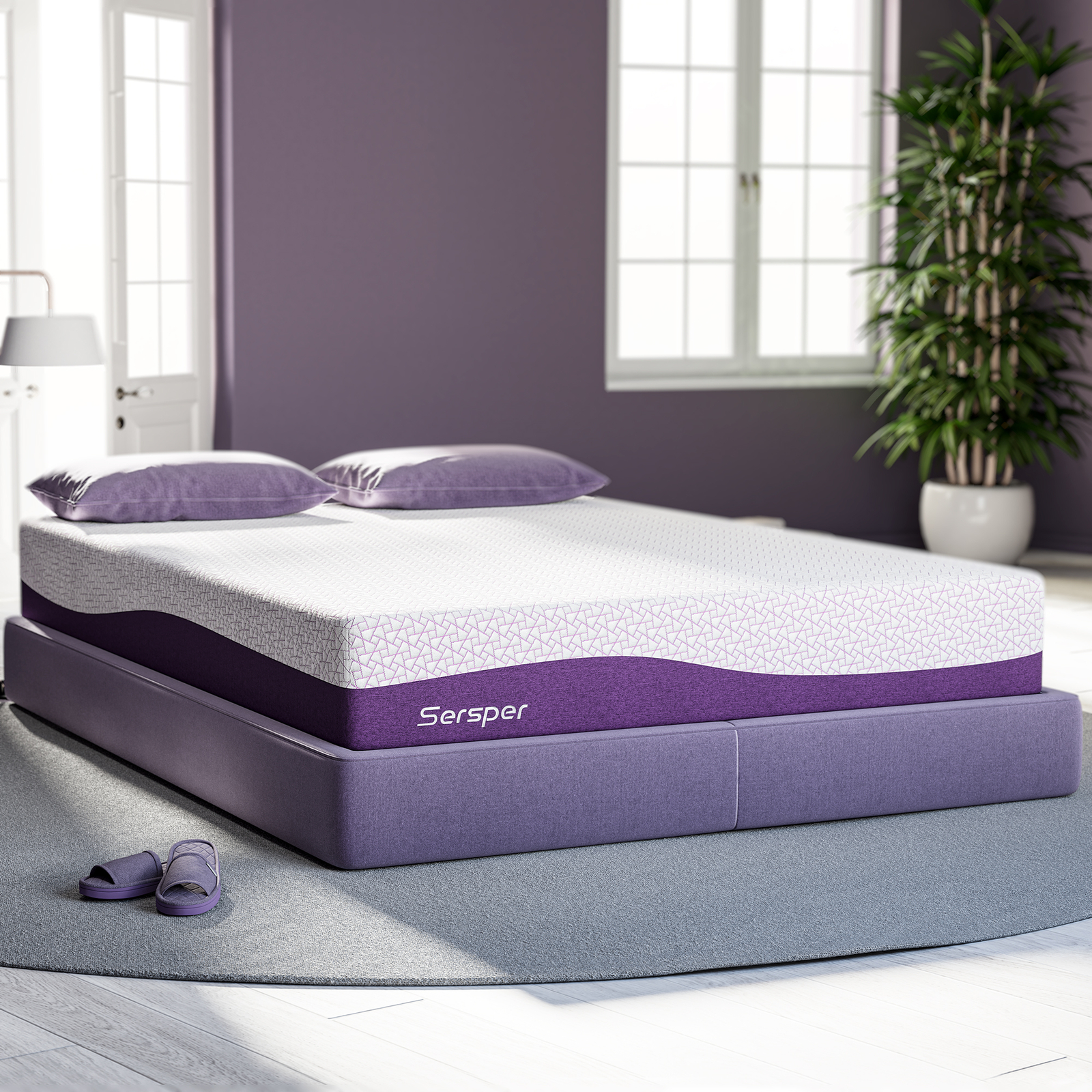 14 inch King Size Mattress Bamboo Charcoal Gel Memory Foam Mattress in a Box