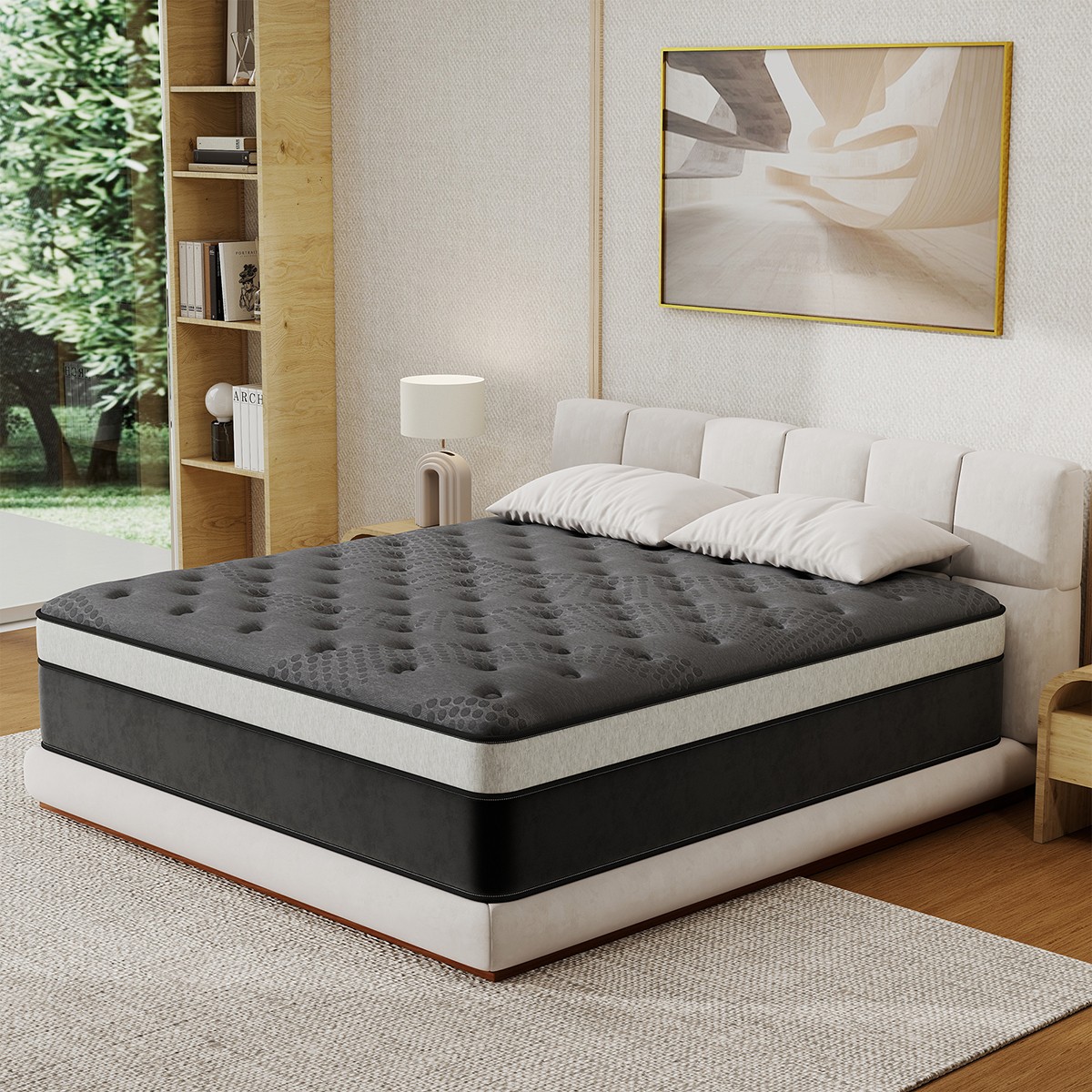 14″ Full Size Medium Firm Gel Memory Foam Hybrid Pocket Spring Mattress in a Box