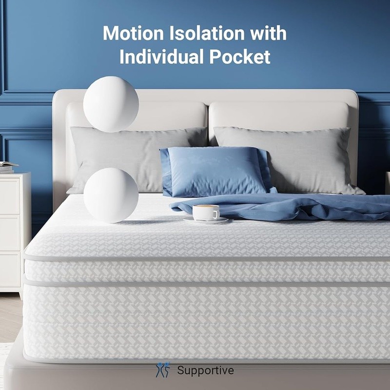 SmartS Coil Euro Top Mattress Medium Plush Breathable Support 100 Night Trial US