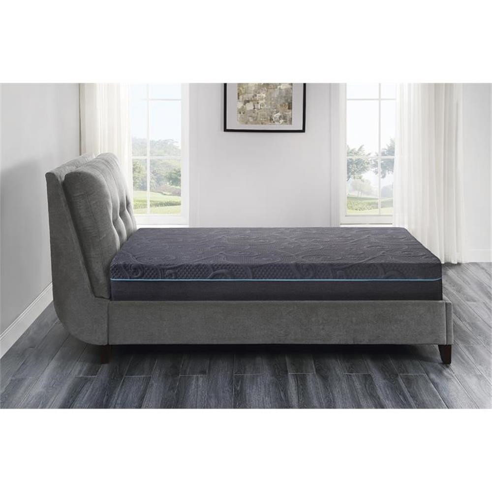 Pemberly Row 11″ Fabric Twin Gel Memory Hybrid Mattress in Gray