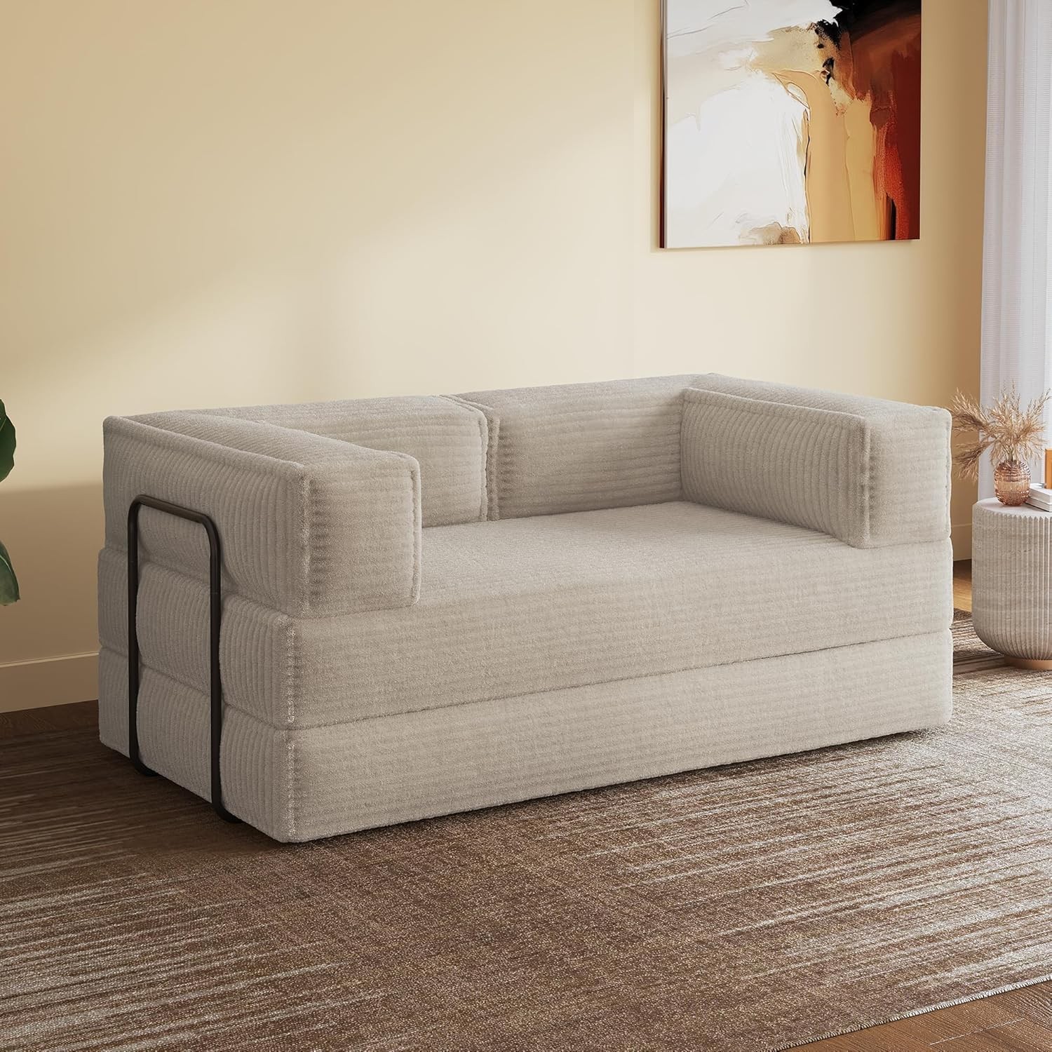 71” Futon Sofa Bed, Convertible Sleeper Sofa, Folding Pull Out