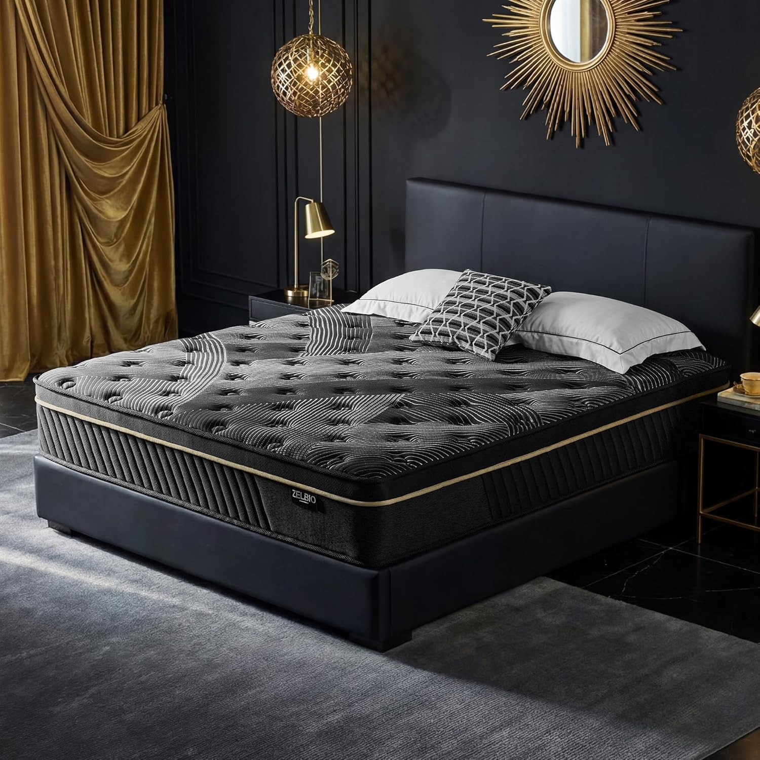 Queen Mattress,14 Inch Hybrid Gel Memory Foam Mattress, Pocket Coil Mattress for