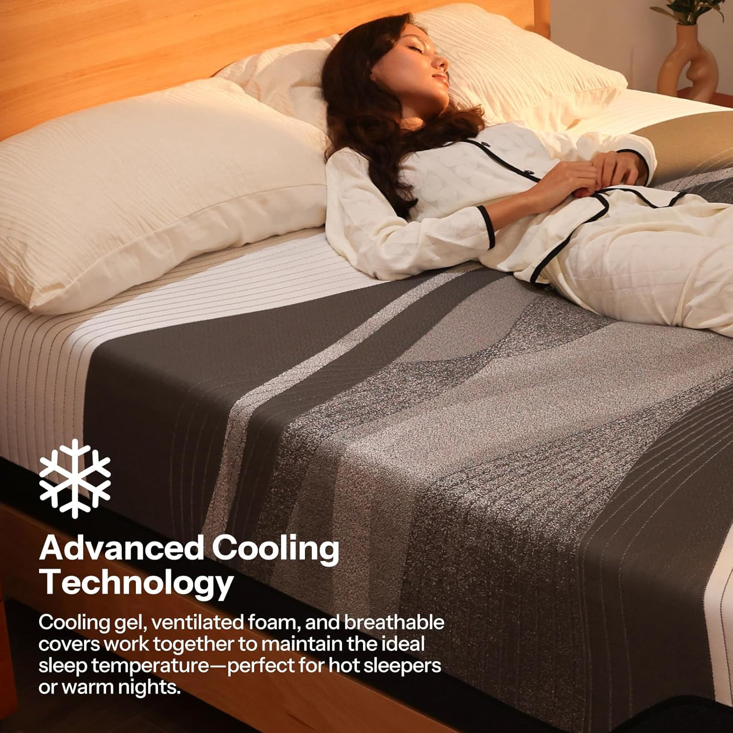 12 Inch Queen Mattress,Made in USA, Cooling Top Layer,Graphene & Green Tea Gel C