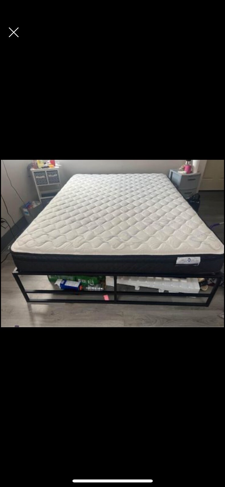 QUEEN Mattress, Slightly Used, Royal Heritage, White Mattress, Bed Frame