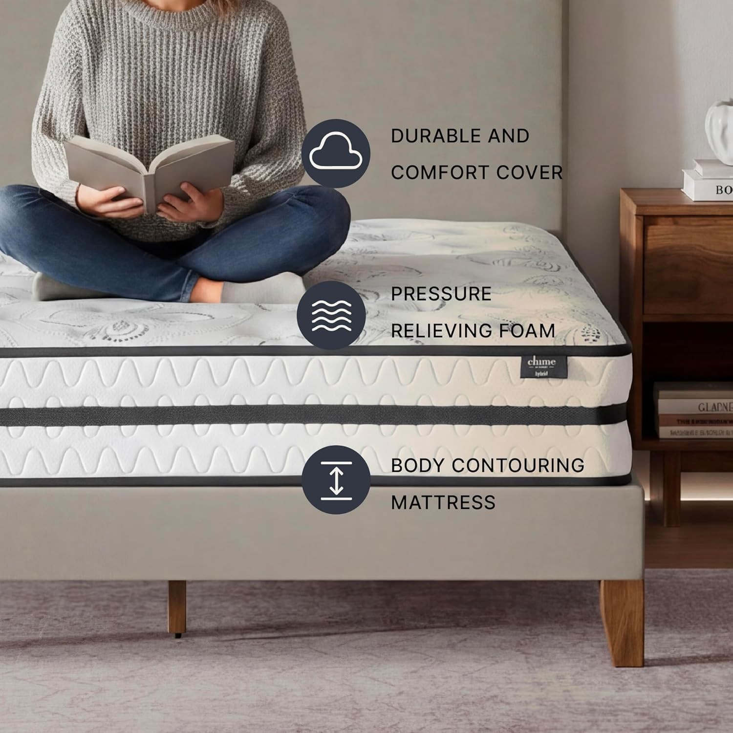 Twin Size Bed Mattress with Hybrid Design and Cooling Foam for Ultimate Comfort