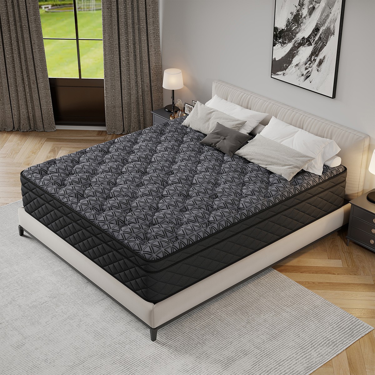 12″ 14″ Gel Memory Foam Pocket Spring Mattress In A Box Twin Full Queen King