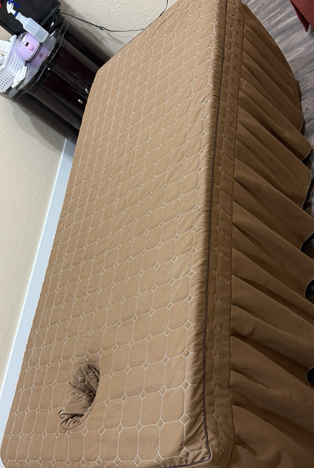 King Super King Medium Box Spring Brown Geometric Rectangle Mattress