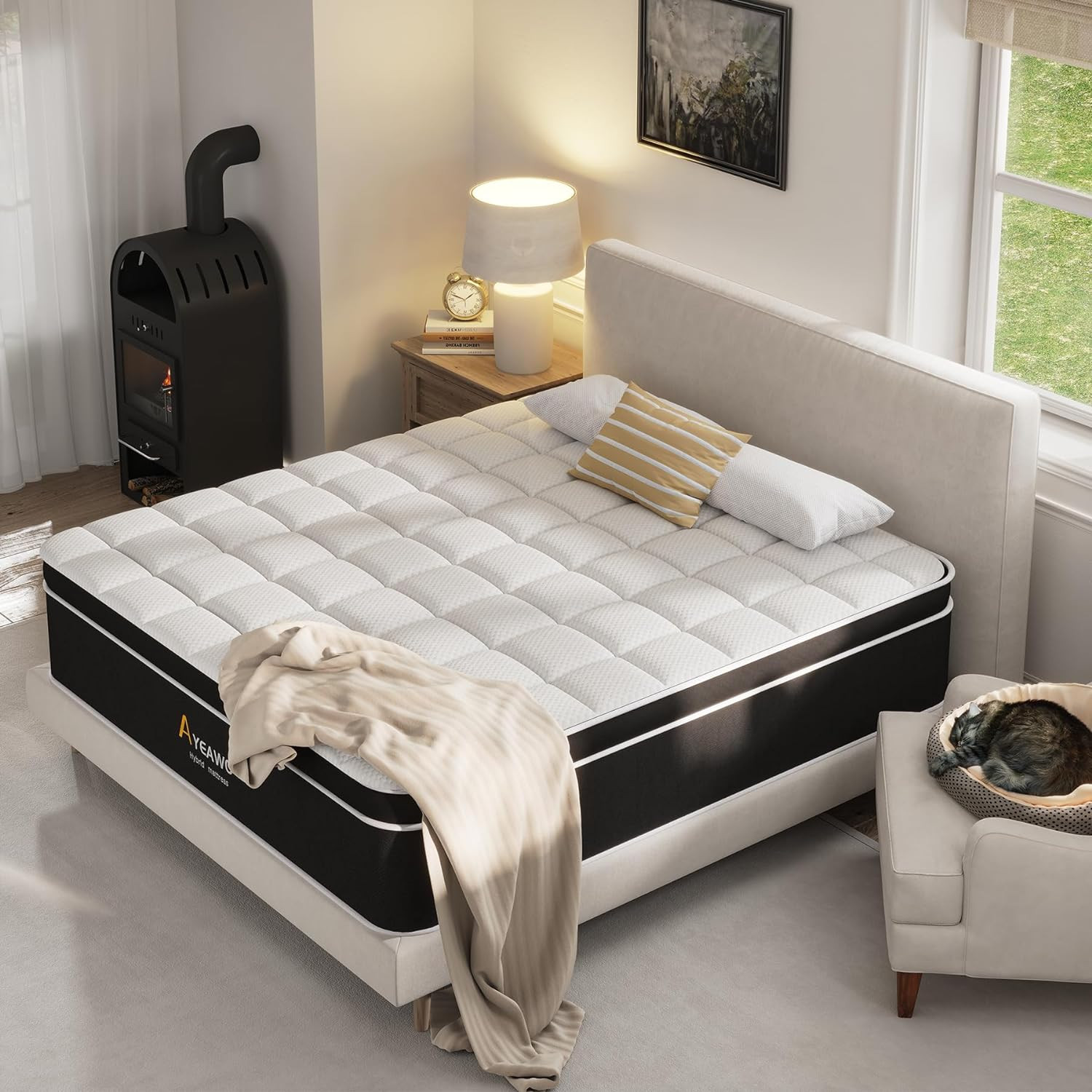 Twin 12″ Hybrid Mattress Cooling Gel Memory Foam Bed