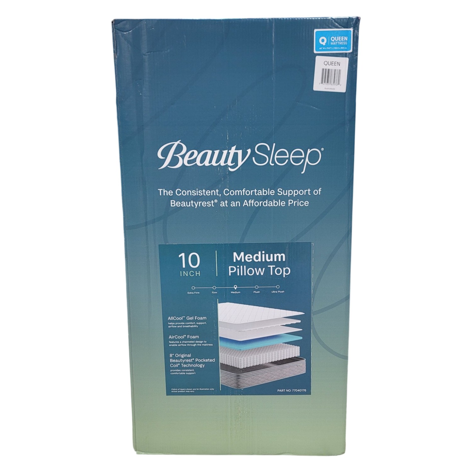 BeautySleep 10″ Medium Firm Queen Hybrid Mattress