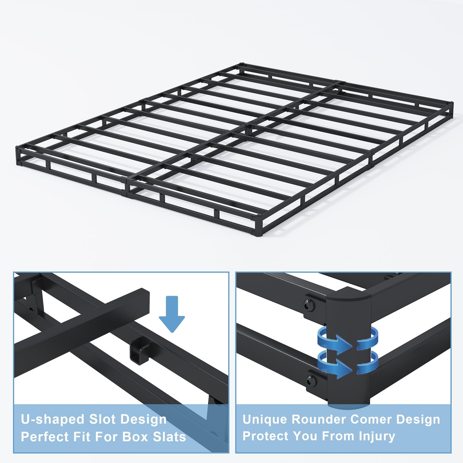 HOBINCHE 3 Inch Queen Size Box Spring, Low Profile Spring Queen, 3
