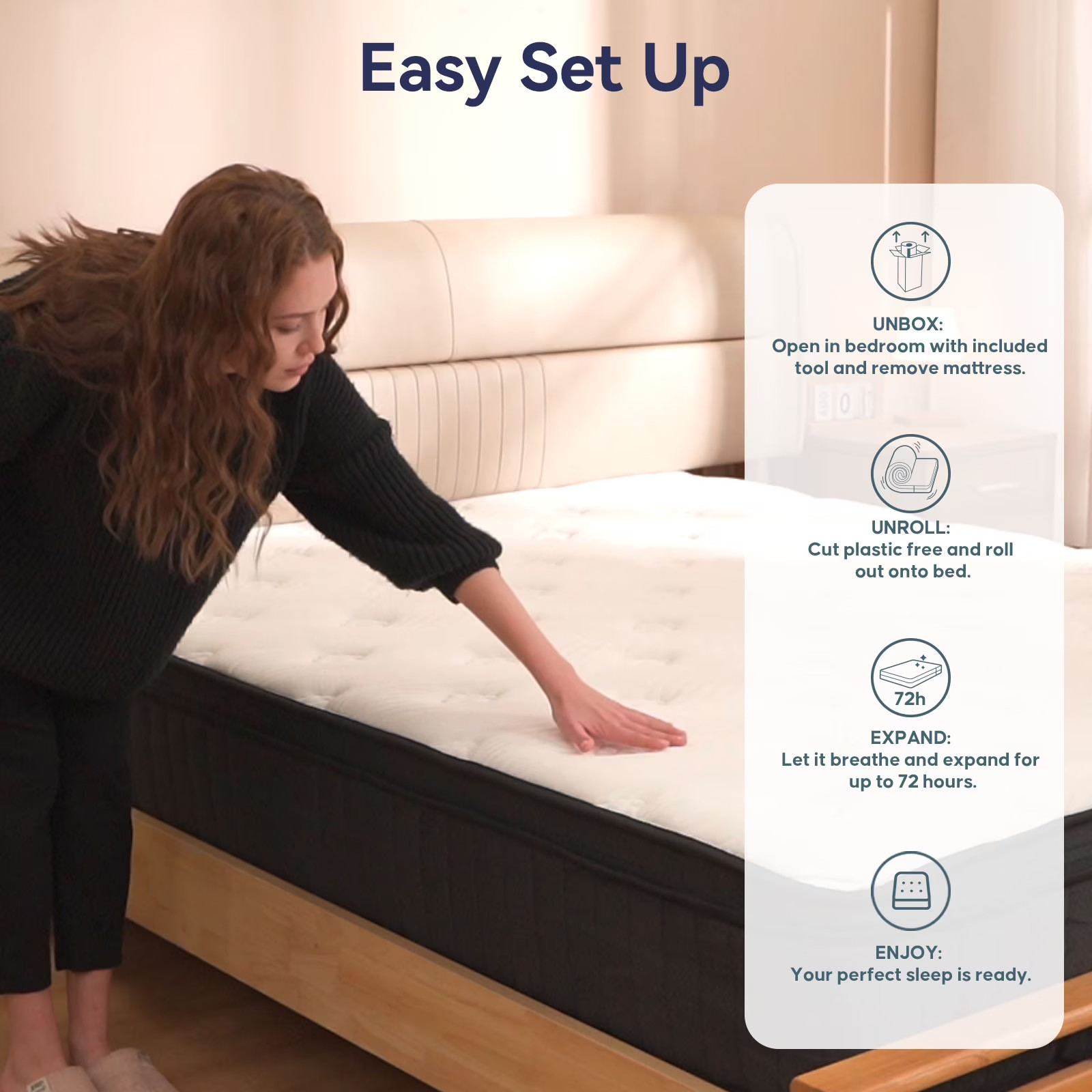 12″ Mattress In a Box Memory Foam Best Sleep Hybrid Pocket Foam Queen Mattress