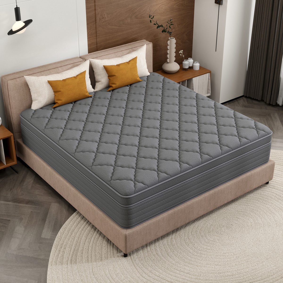 12″ 14″ Mattress in a Box Gel Memory Foam Pocket Spring Twin Full Queen King