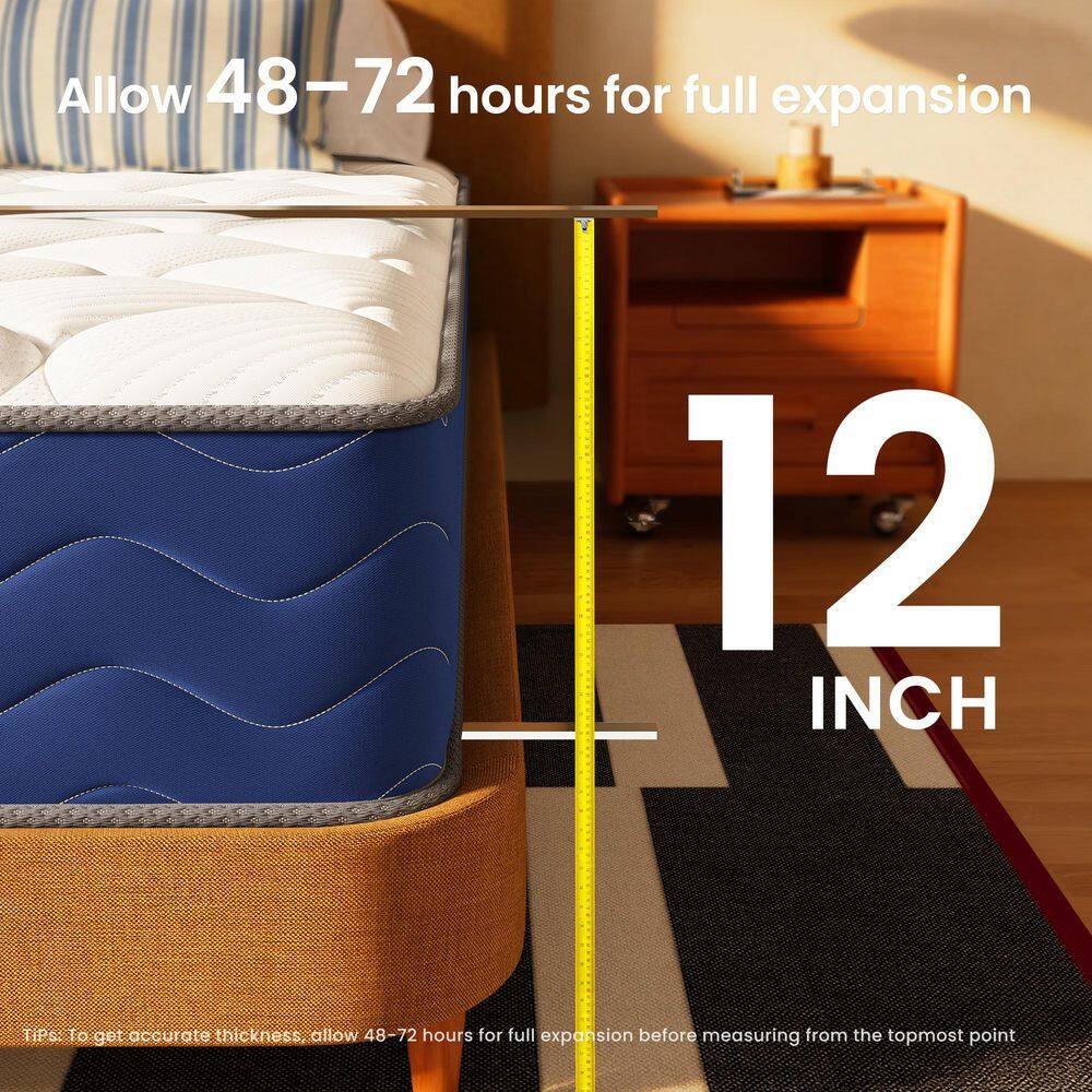 King Firm Hybrid Bamboo Charcoal Gel Memory Foam 12 In. Innerspring Pillow Top B