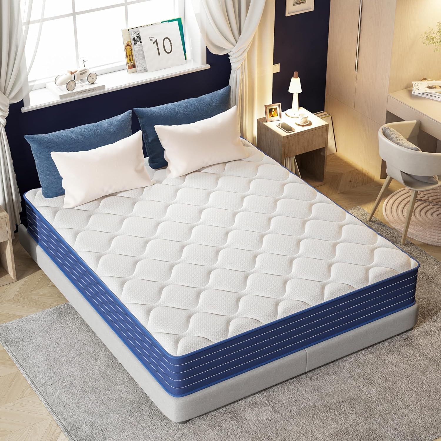 Double Mattress,12 Inch Full Mattrress with 7-Zone Hybrid Double Bed