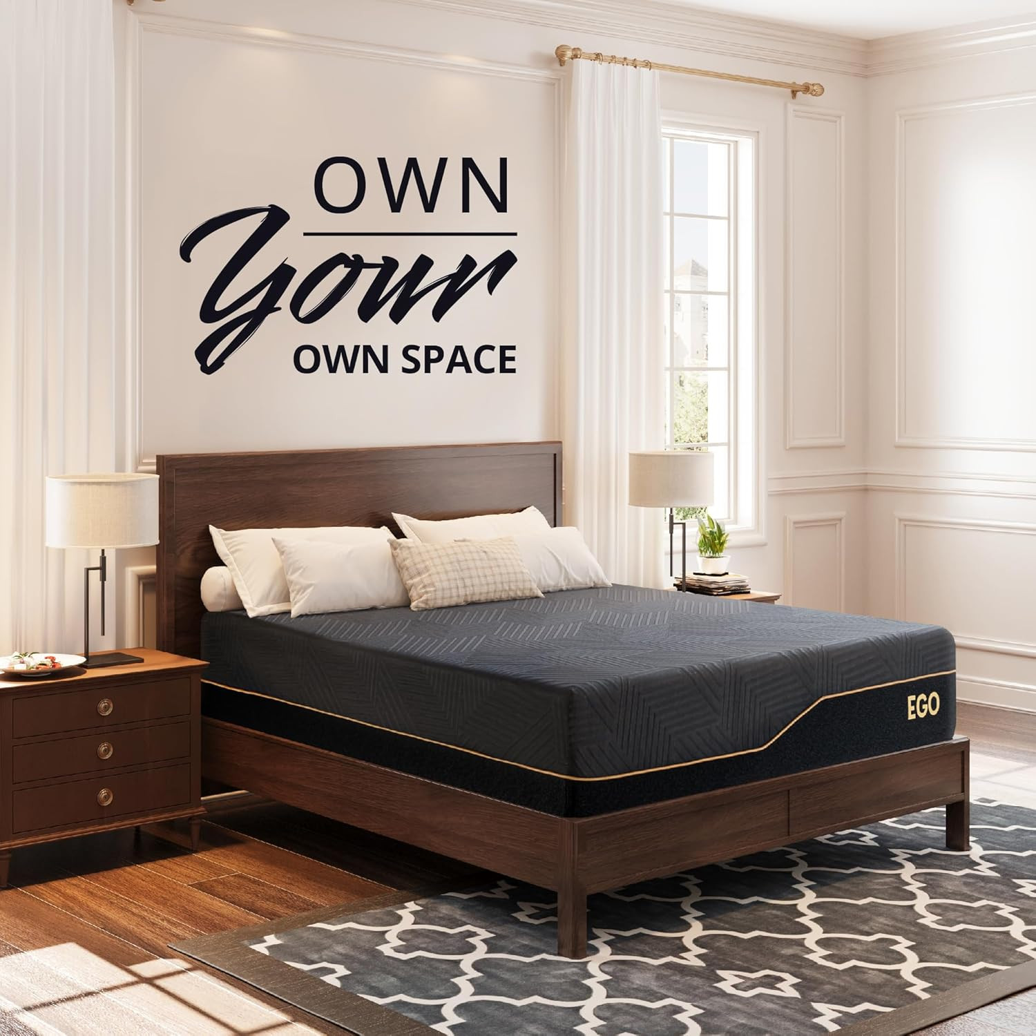 EGOHOME 14 Inch Firm King Mattress, Memory Foam Mattress with Cooling Cover, Bed