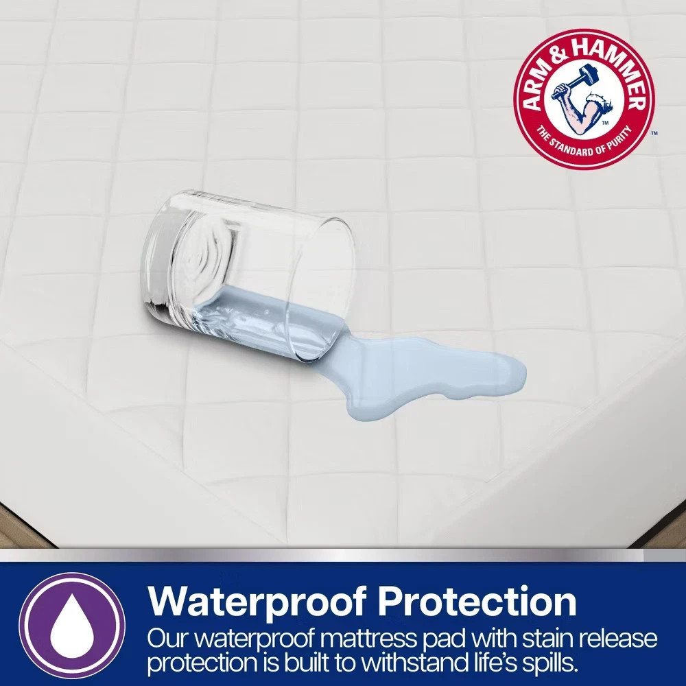 Arm & Hammer Queen Supreme Loft Mattress Pad *NEW* Fitted Style Up to 18 Inches