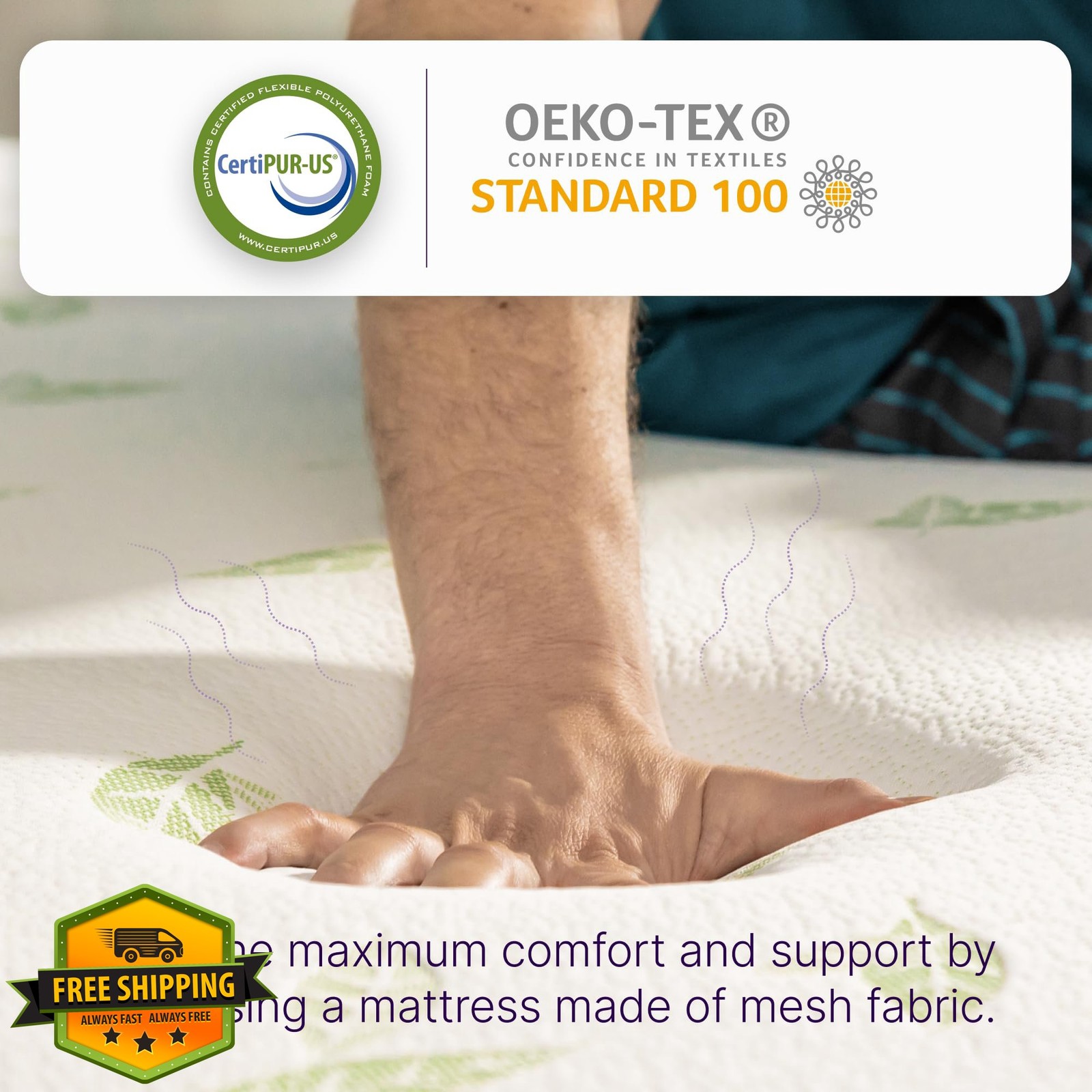 NapQueen Twin XL 6 Inch Mattress Anula Green Tea