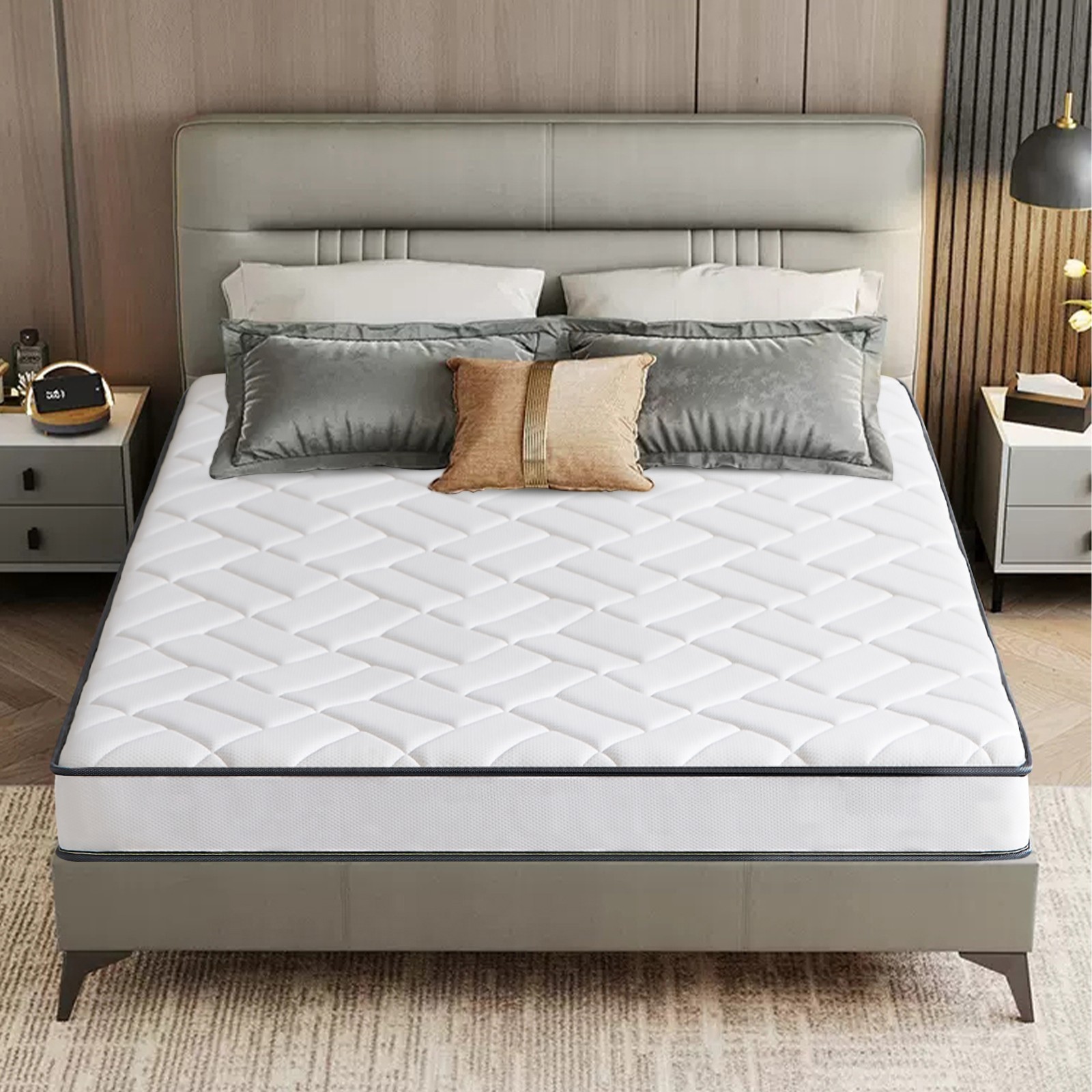 6″ Gel Memory Foam Spring Hybrid Mattress Twin Full Queen King Size Bed In A Box