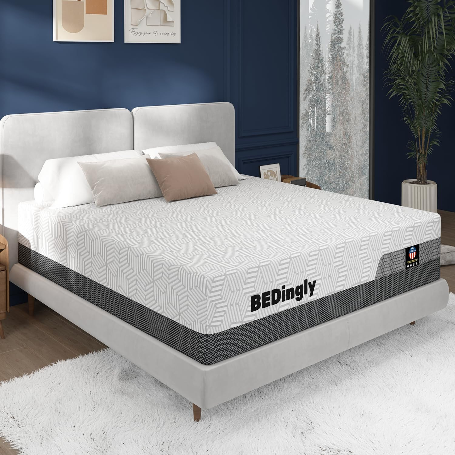 Luxury 14″ Firm King Mattress with Cool Gel Foam & Pocket Springs, 365-Night Tri