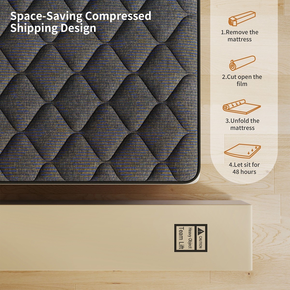 12″14″ Gel Memory Foam Mattress Pocket Spring Twin Full Queen King Size In A Box