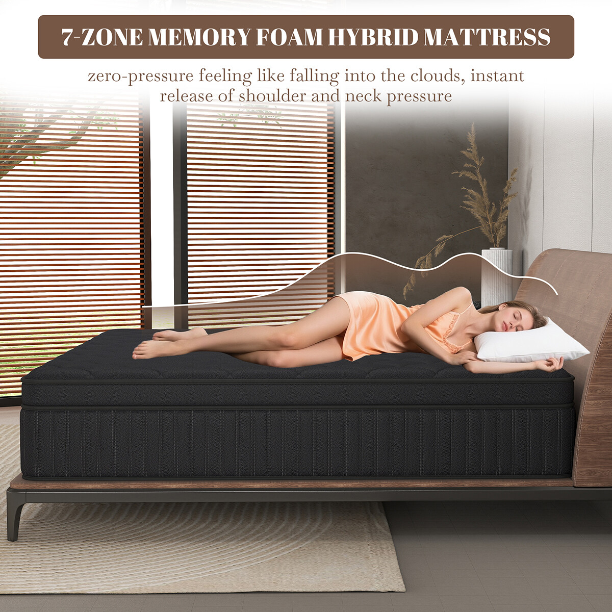 12″/14″ Queen Size Hybrid Mattress Gel Memory Foam Pocket Spring Bed in a Box