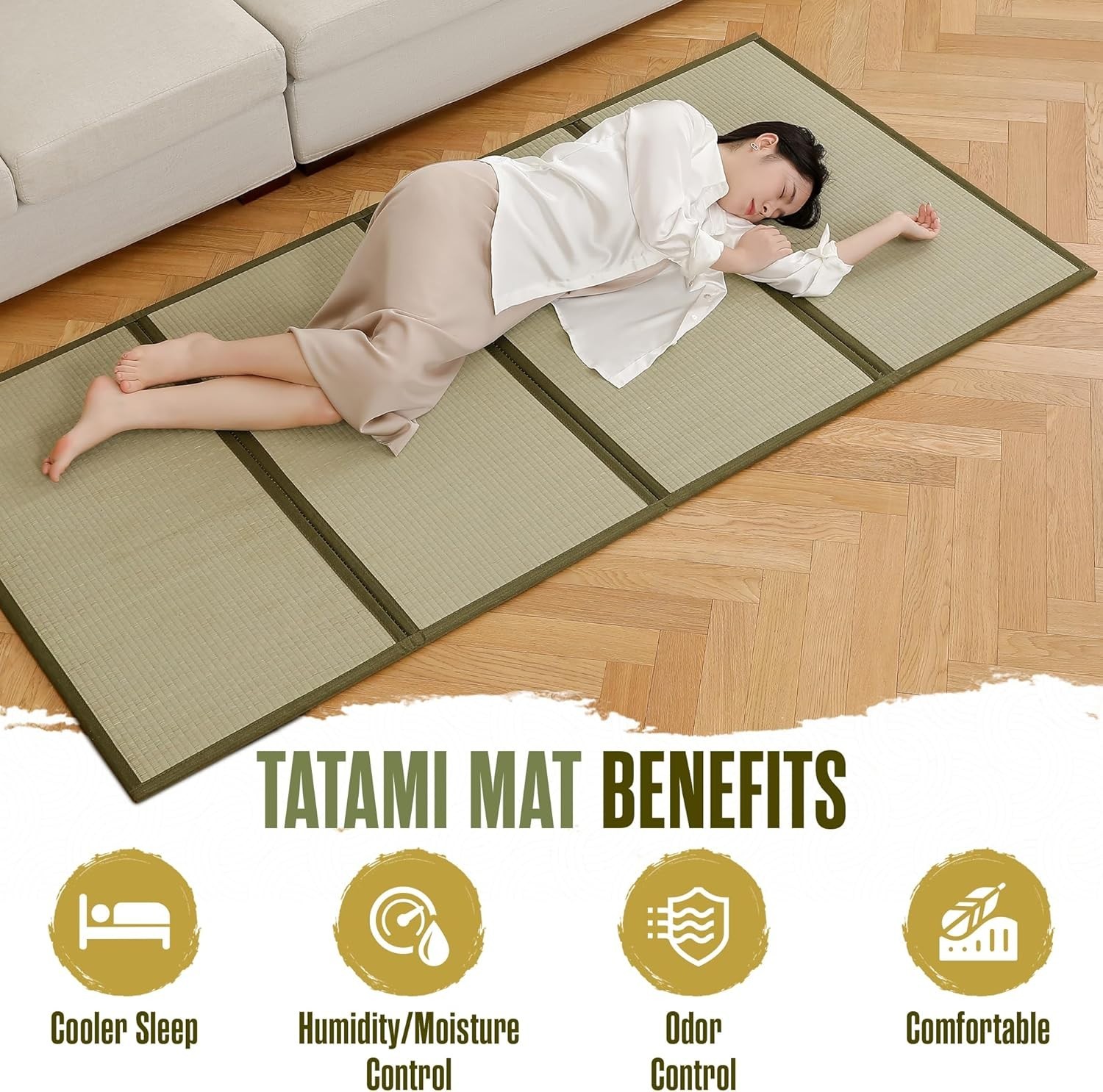 Houseables Tatami Mat, Tatami Mattress, Japanese Sleeping Mat#1183N1409KY8