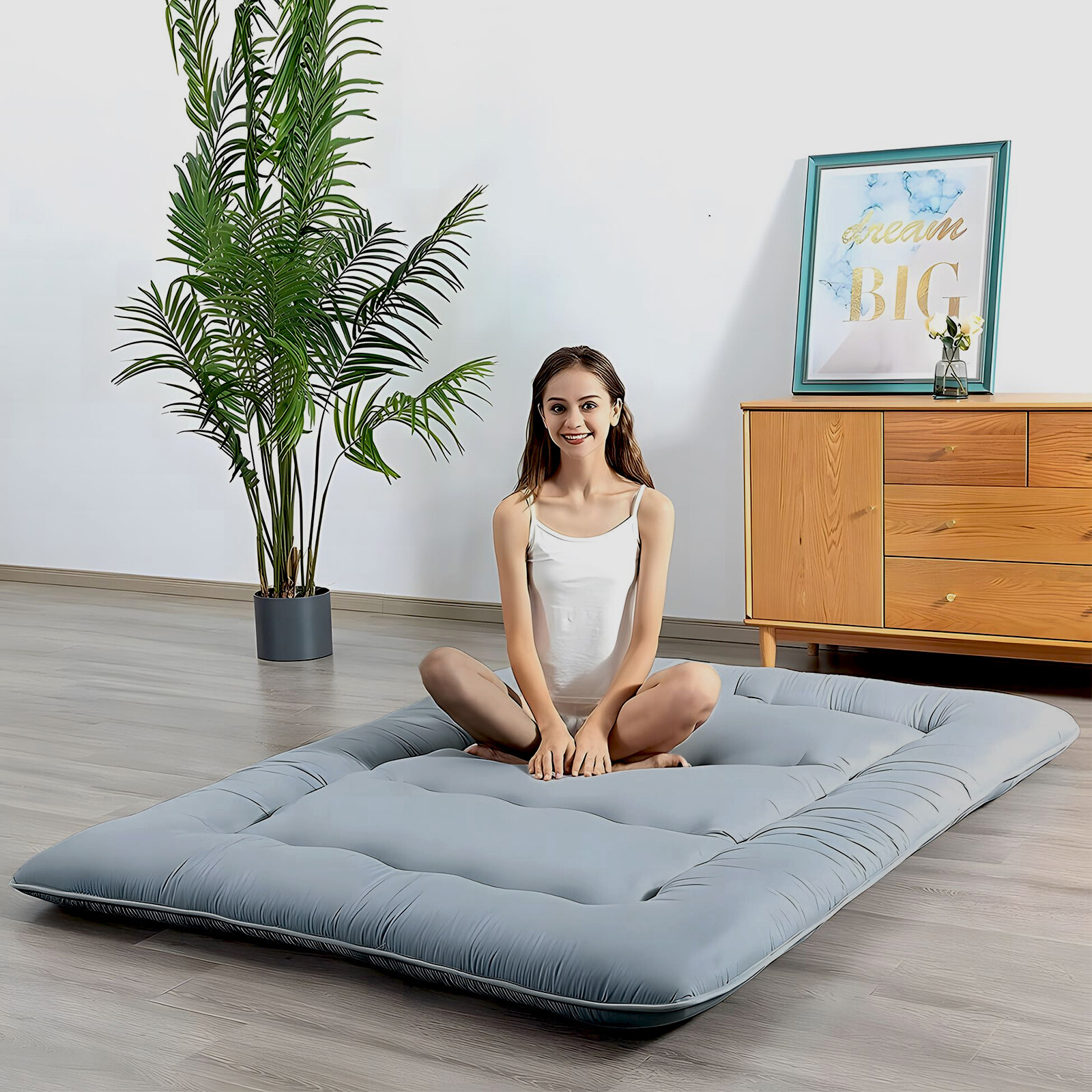 4 in Thick Japanese Floor Mattress Foldable Futon Mattress Sleeping Tatami Mat