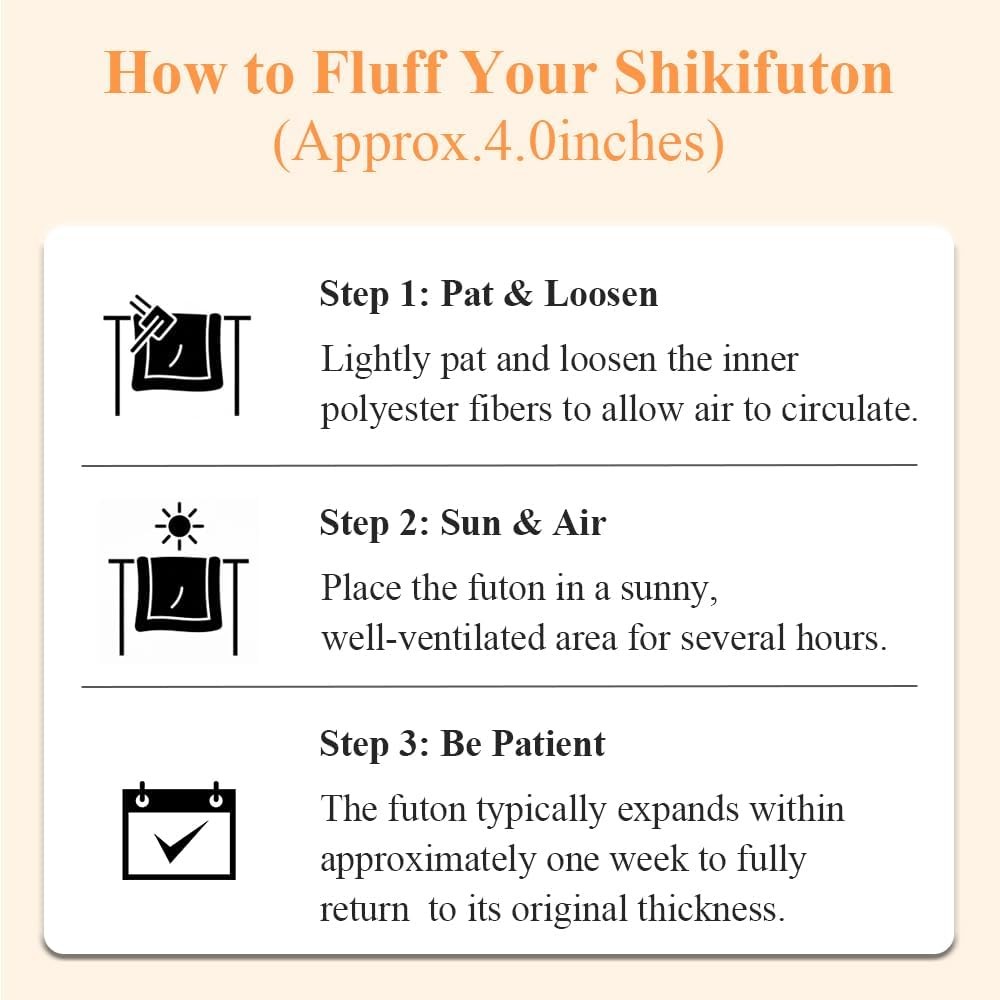 Japanese Futon Mattress Twin Shikibuton Firm Even Support – Traditional Batting