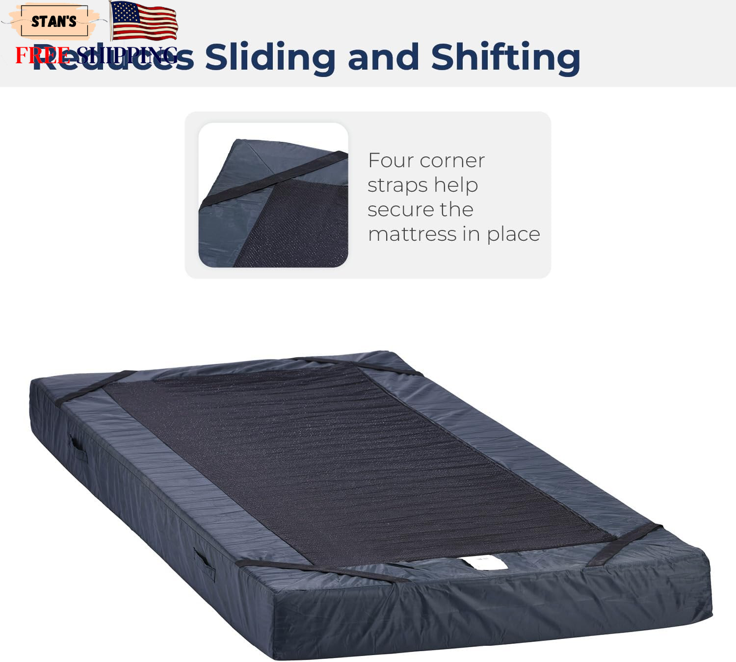 Hospital Medical Bed Mattress Twin XL Blue Water Resistant Non Slip Home Foam