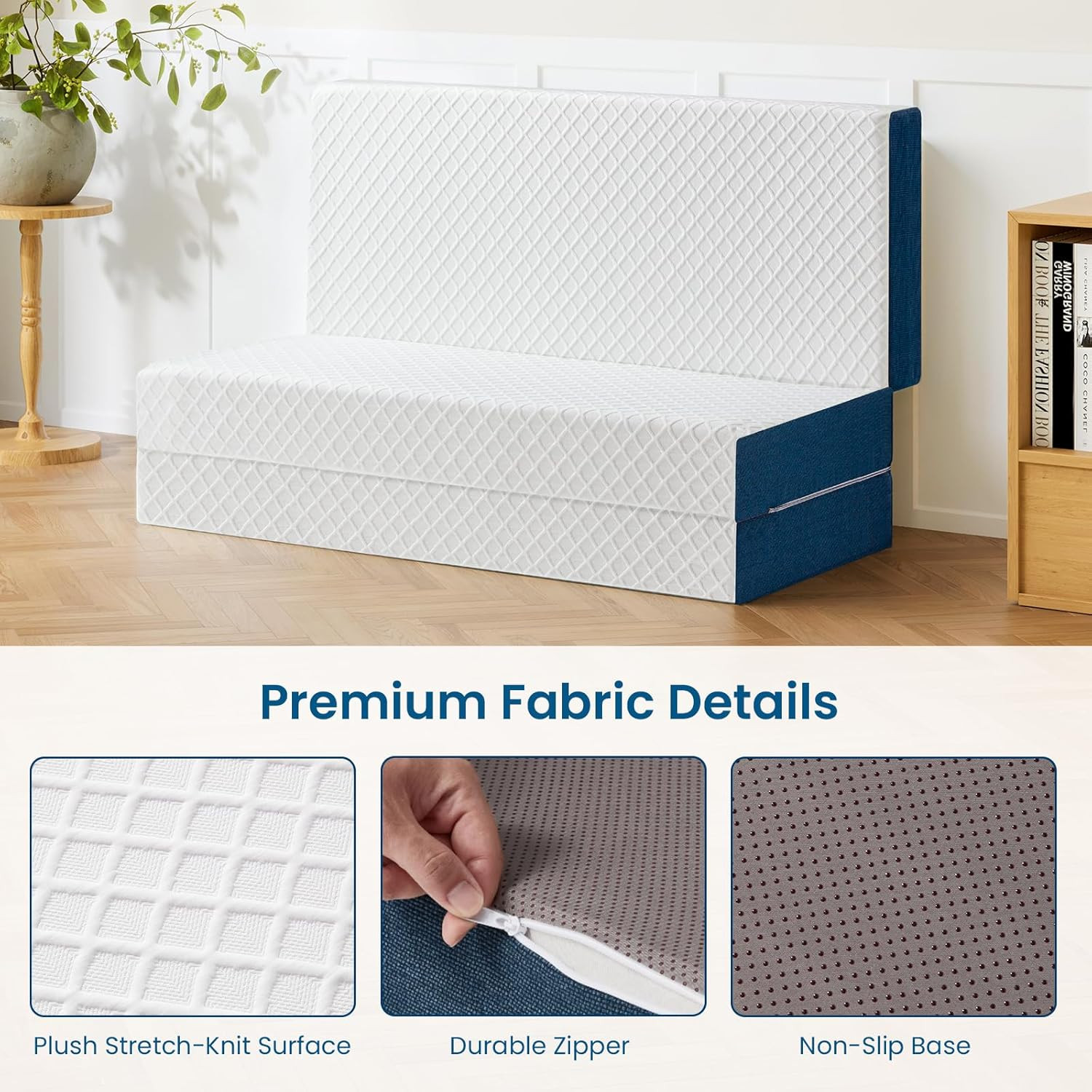Queen 6″ Trifold Gel Memory Foam Mattress – Perfect for Camping & Guests