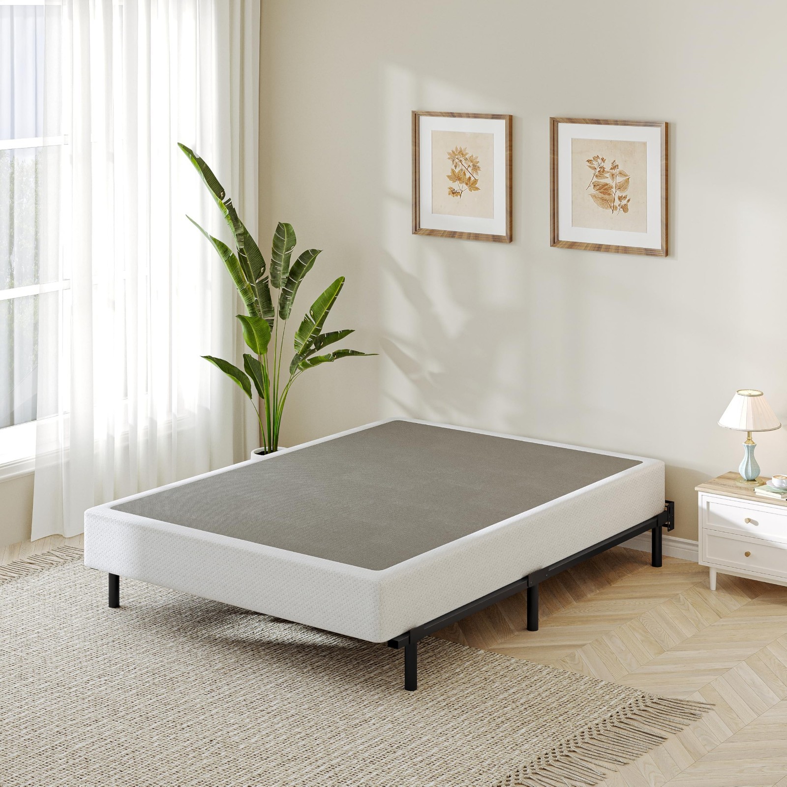 Twin Size Low Profile Box Spring – 5 Inch Mattress Foundation, Heavy Duty Steel