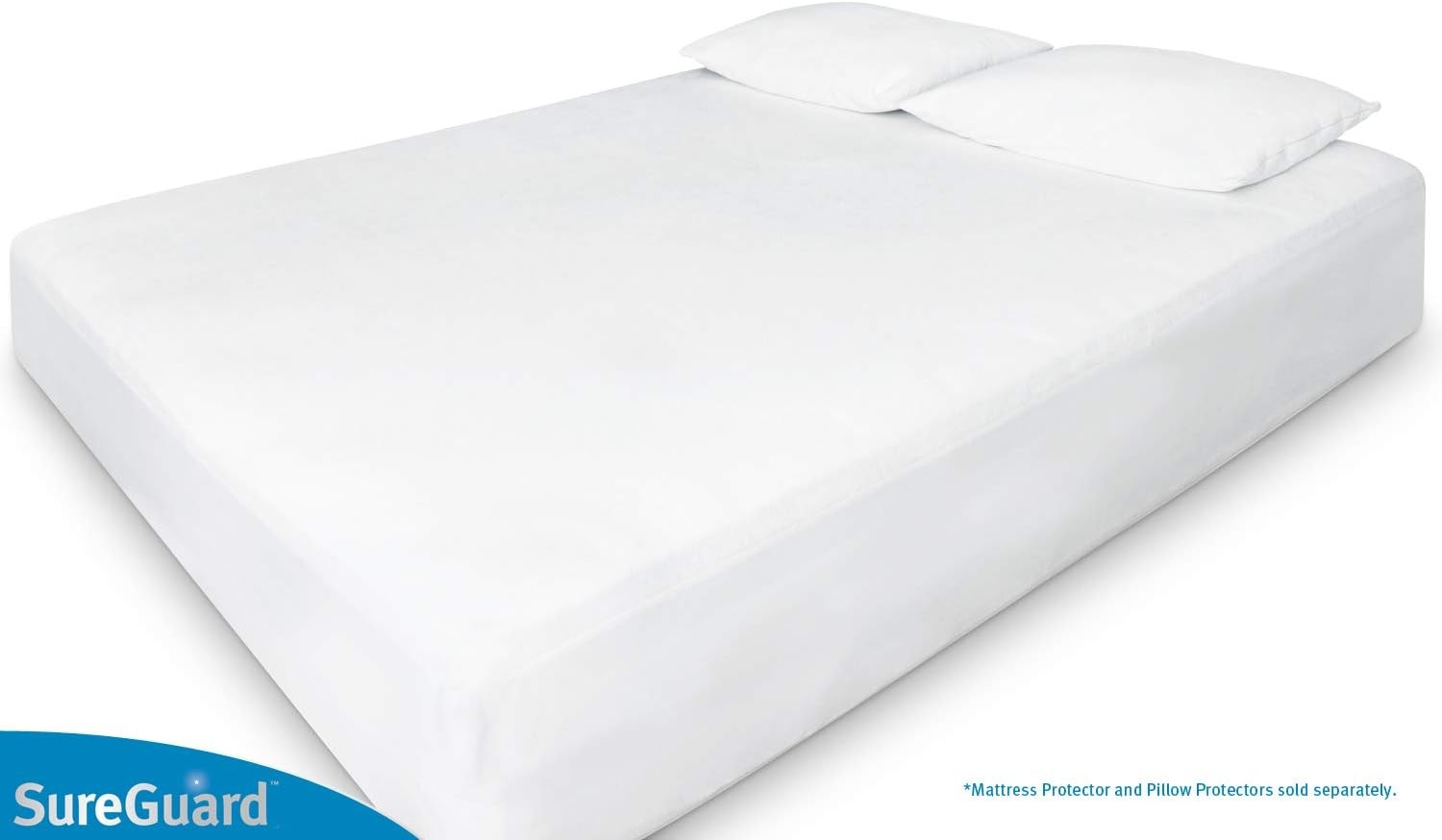 SureGuard Queen Size Mattress Protector – 100% Waterproof, Queen, White