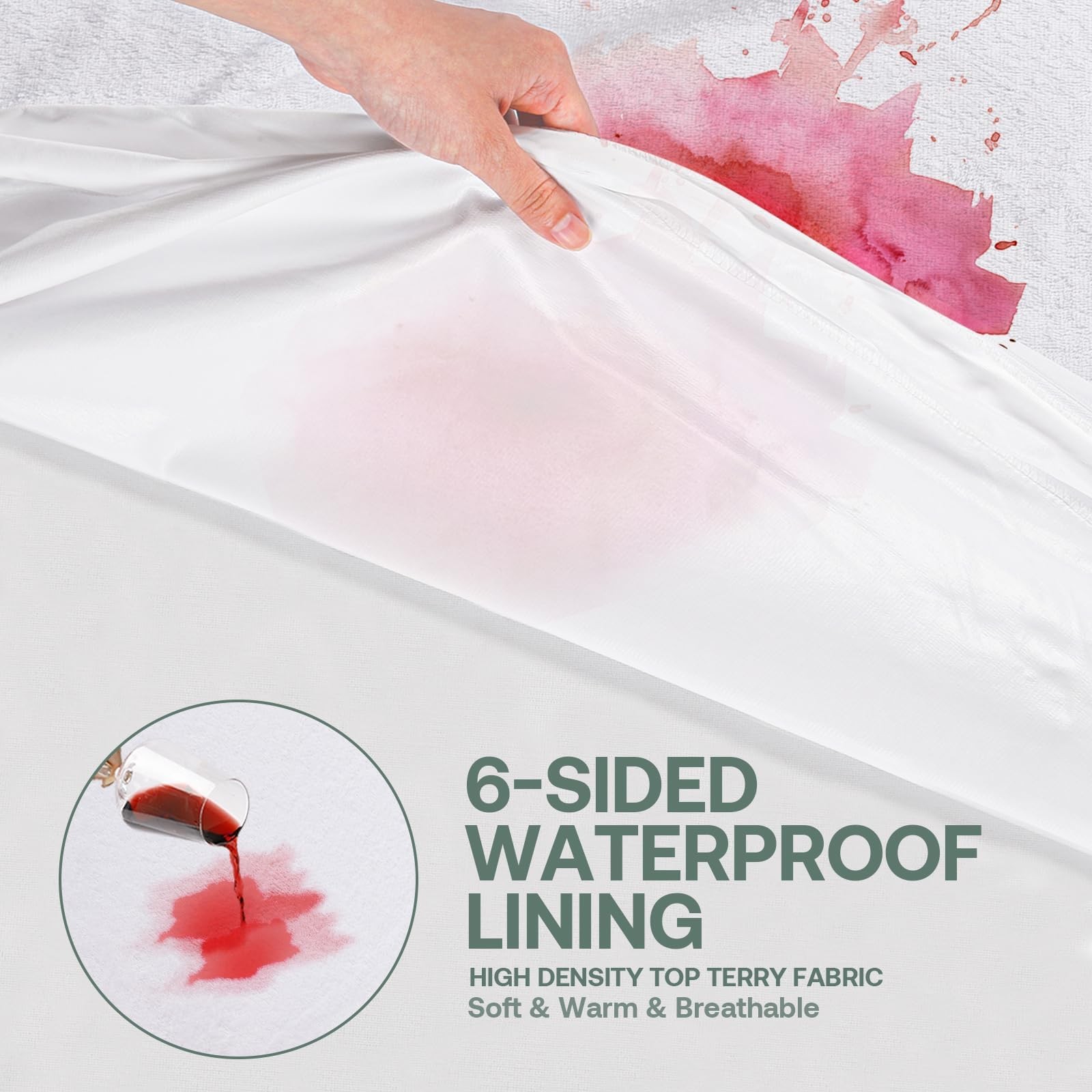 39″x75″ Twin Waterproof Mattress Protector for Kids, 9″ Deep, Twin, White