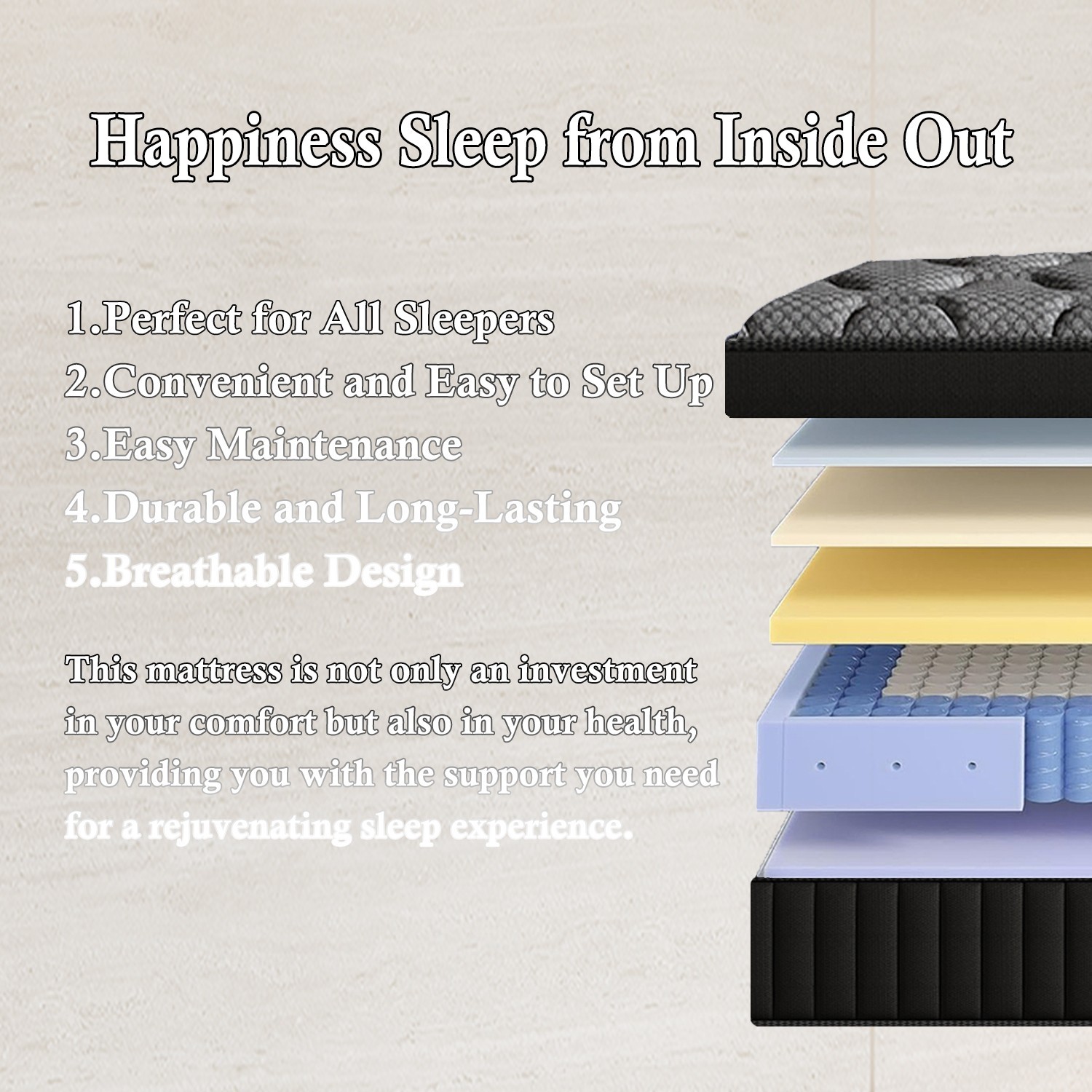 Full Hybrid Mattress in a Box 10/ 12/14 Inch Cooling Gel Memory Foam Medium Firm