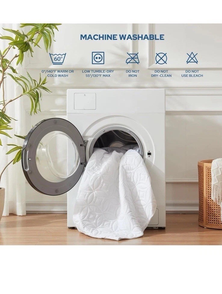 BEDLORE Waterproof Mattress Protector, Twin Size Pad, White Machine Washable