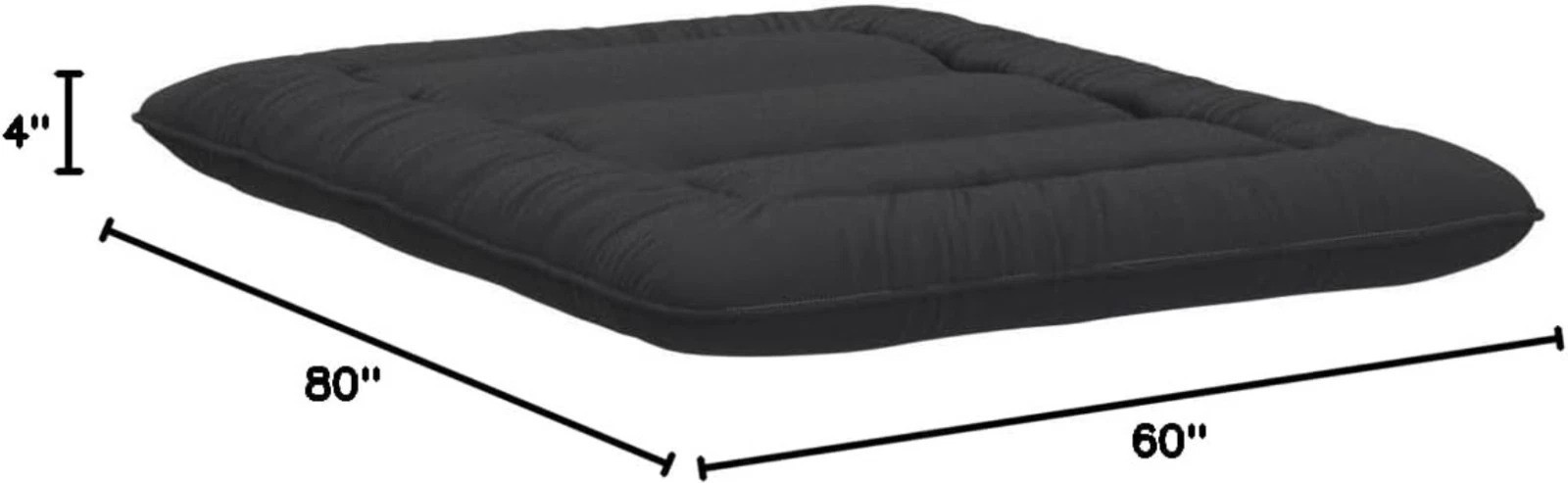 Durable 4-Inch Tatami Mattress – Lightweight Black Futon for Kids & Adults