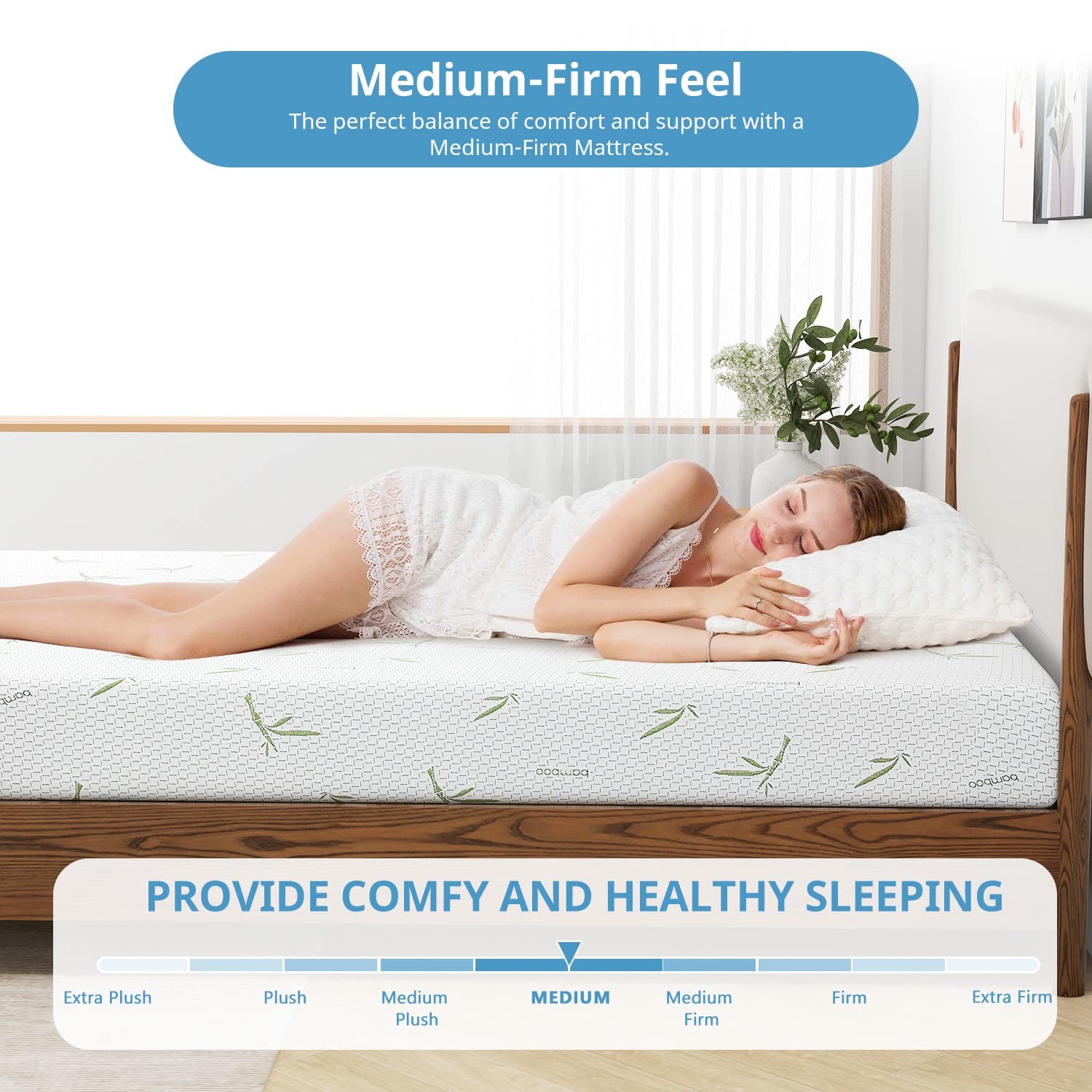 10 Inch Memory Foam Mattress Feel with Cover, Breathable Bed Mattresses with …